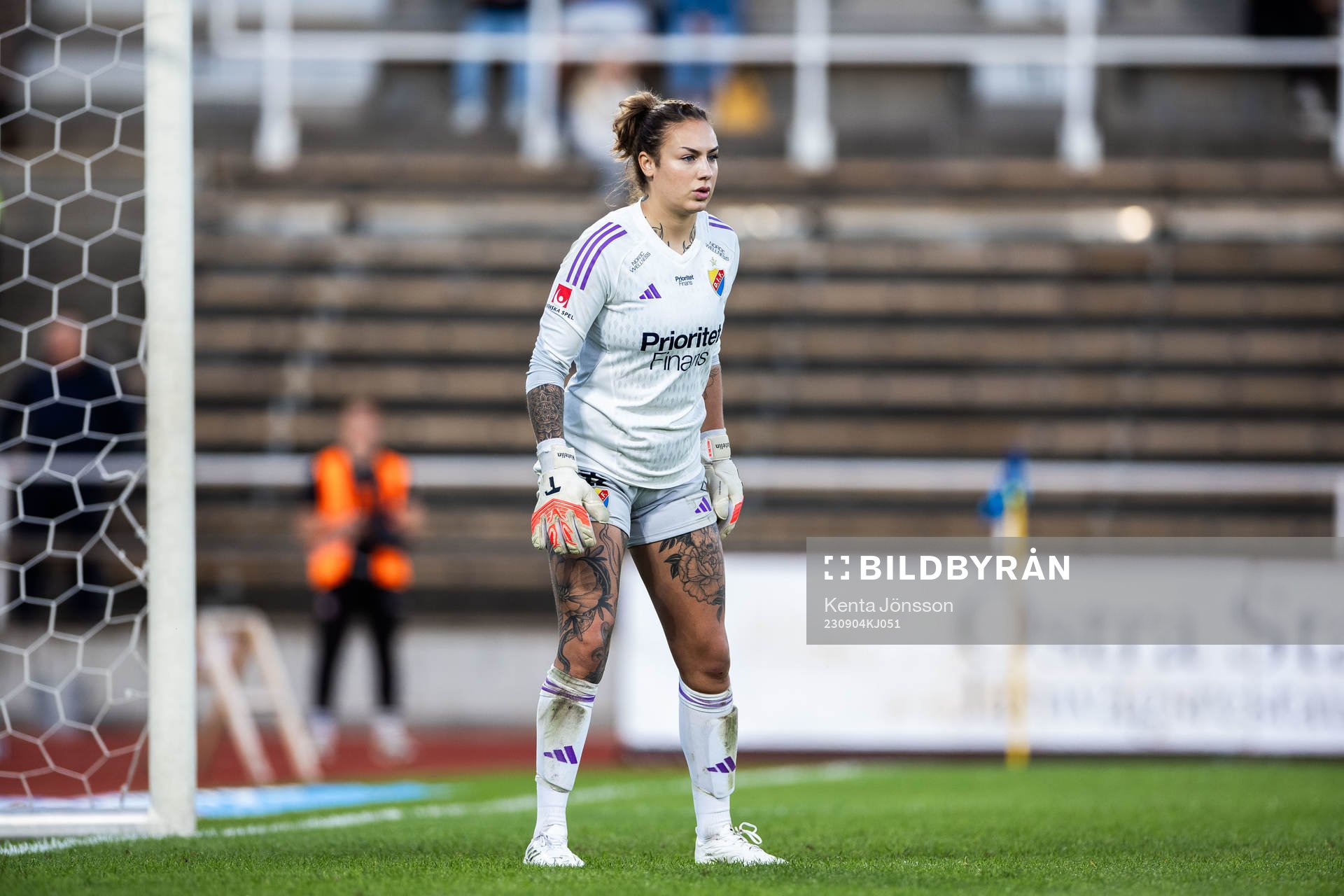 Djurgårdens målvakt Katelin Talbert under fotbollsmatchen i Damallsvenskan mellan Djurgården och Kristianstad den 4 september 2023 i Stockholm.