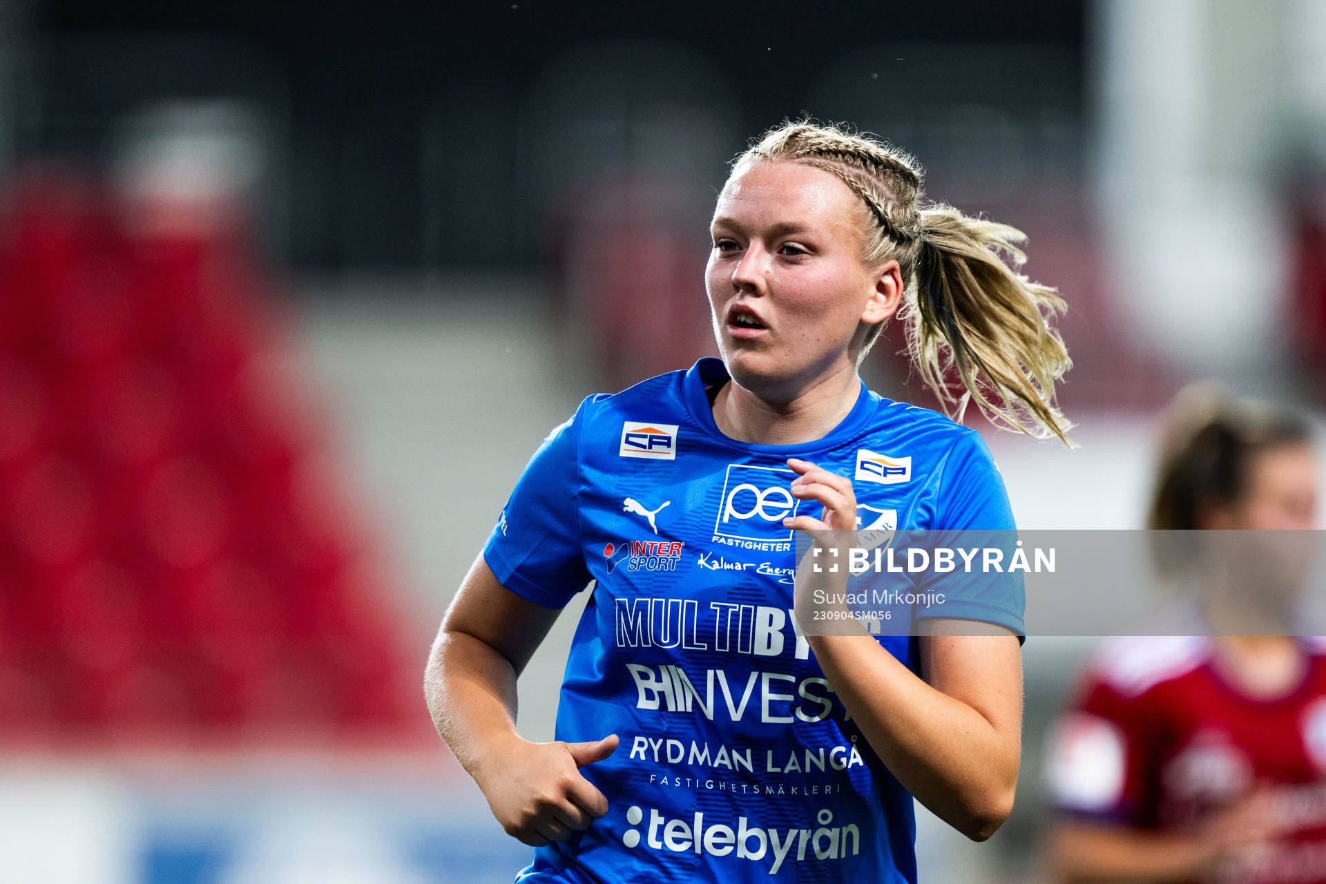 Kalmars Nova Karlsson under fotbollsmatchen i Damallsvenskan mellan Kalmar och Vittsjö den 4 september 2023 i Kalmar. 