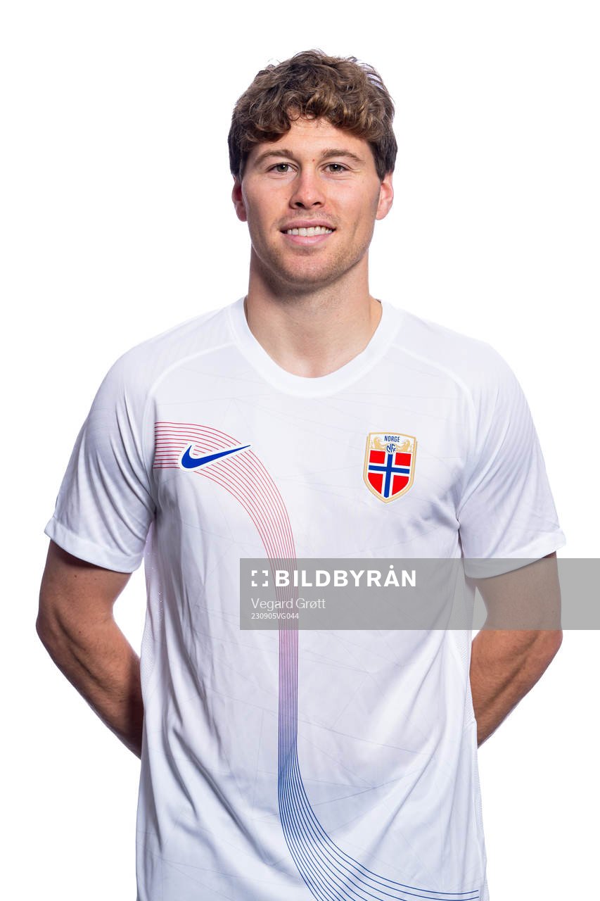 Emil Breivik of the Norwegian national football team poses