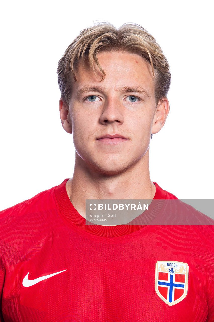 Jesper Daland of the Norwegian national football team poses