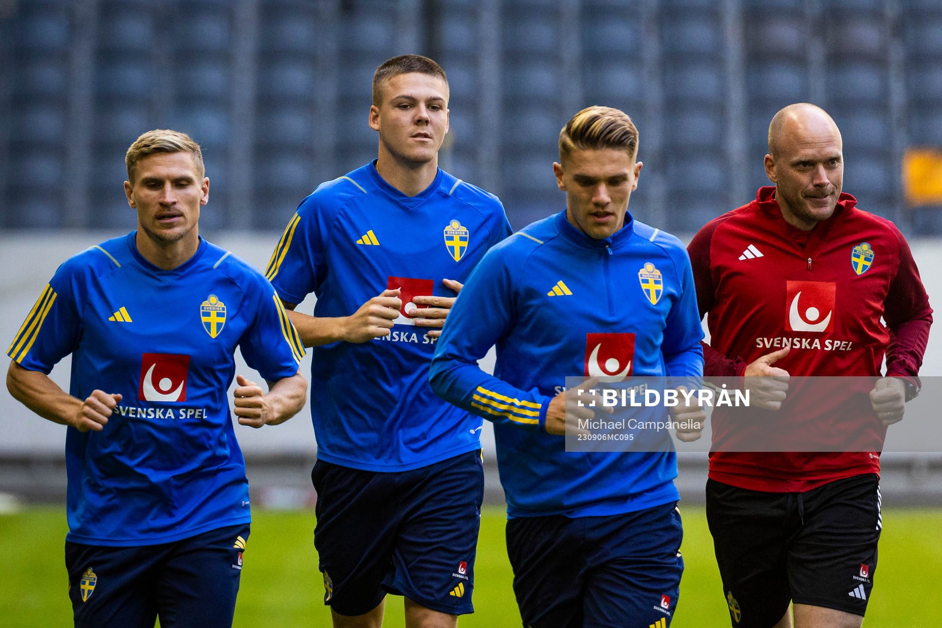 Carl Starfelt, Emil Holm, and Viktor Gyökeres of Sweden