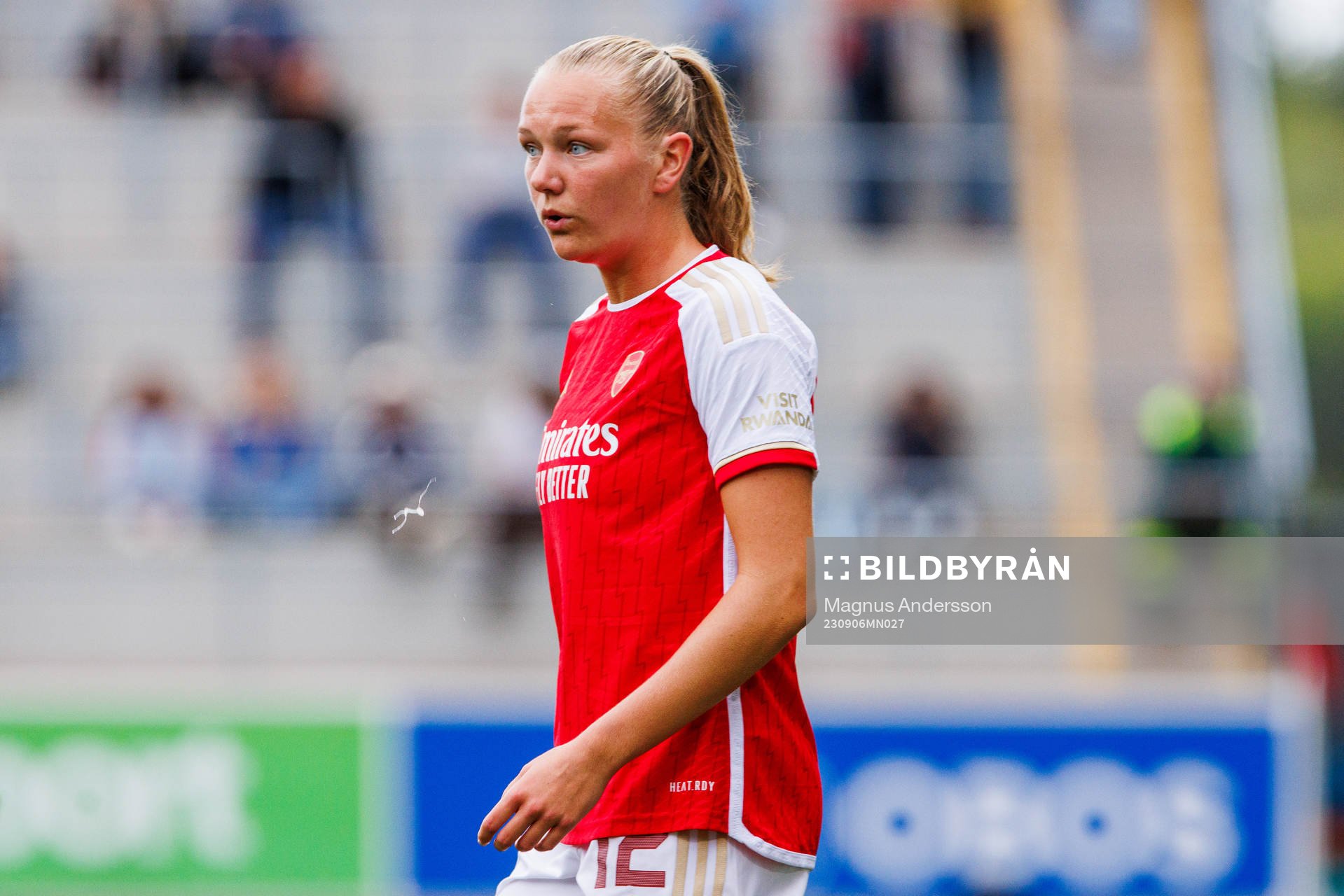 Arsenals Frida Maanum during the UEFA Women’s Champions League round 1 semifinal match between Linköping and Arsenal on September 6, 2023 in Linköping.