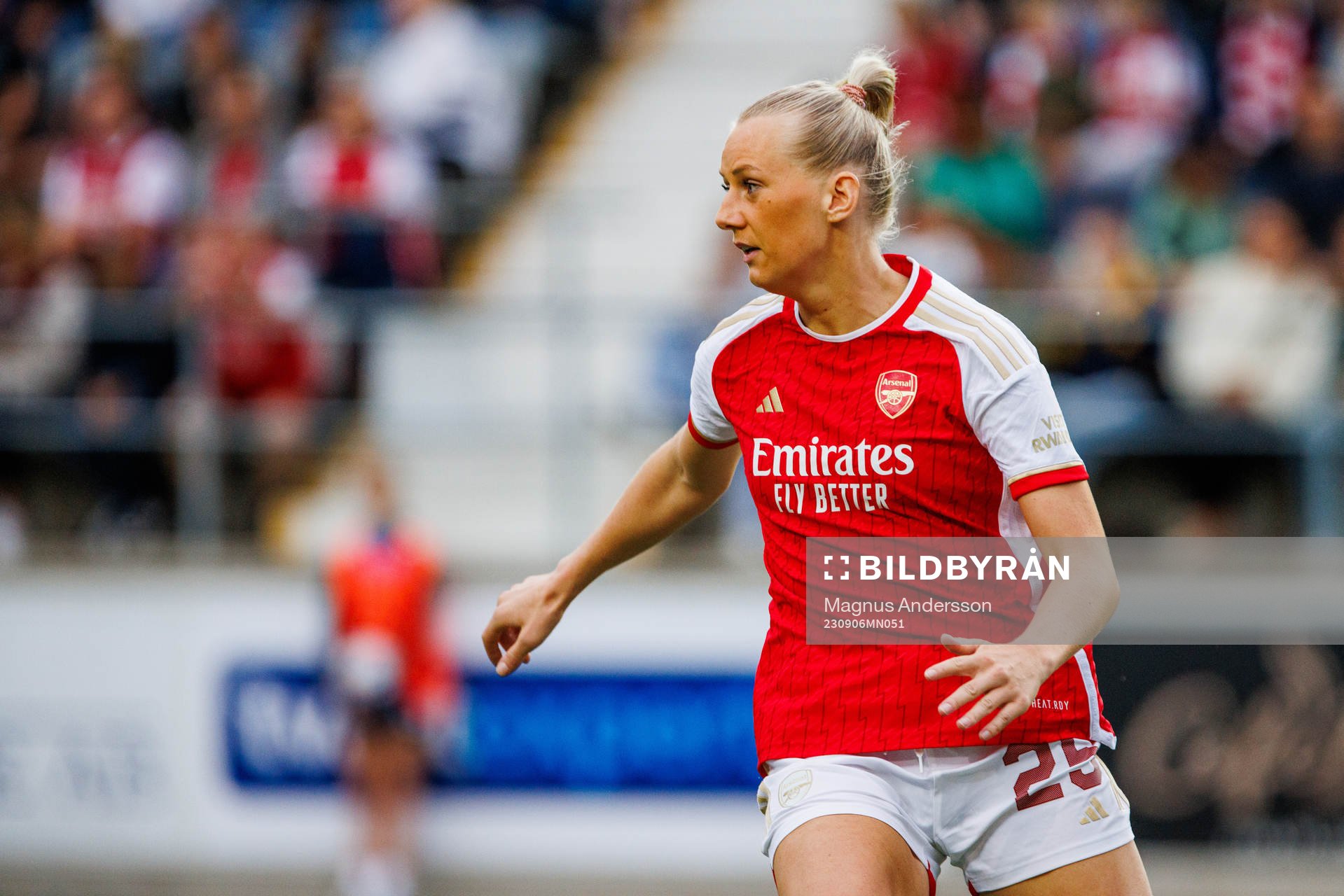 Arsenals Stina Blackstenius during the UEFA Women’s Champions League round 1 semifinal match between Linköping and Arsenal on September 6, 2023 in Linköping. 