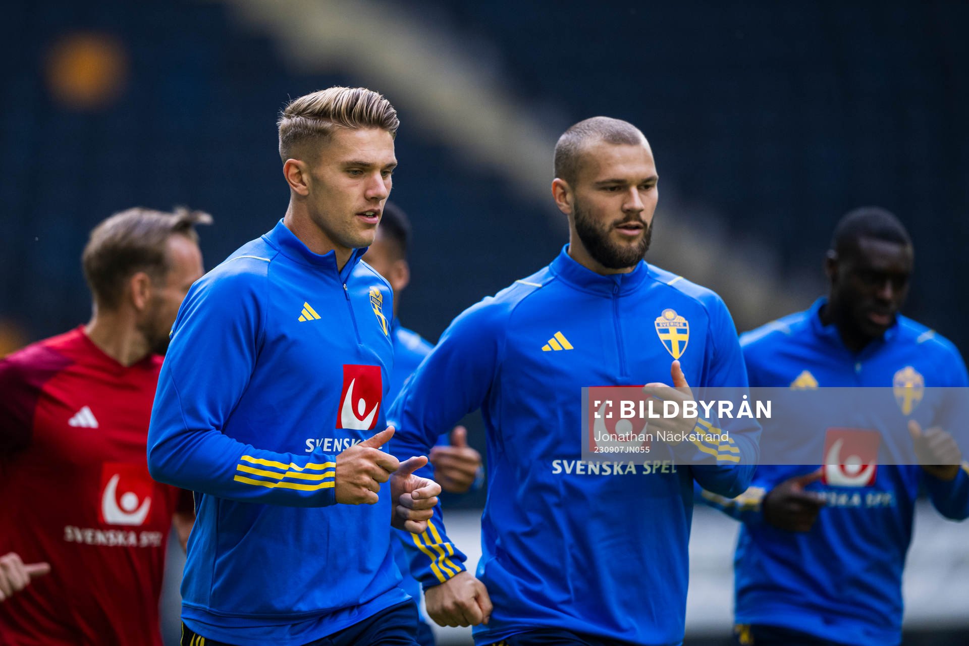 Viktor Gyökeres and Jesper Karlström of the Swedish