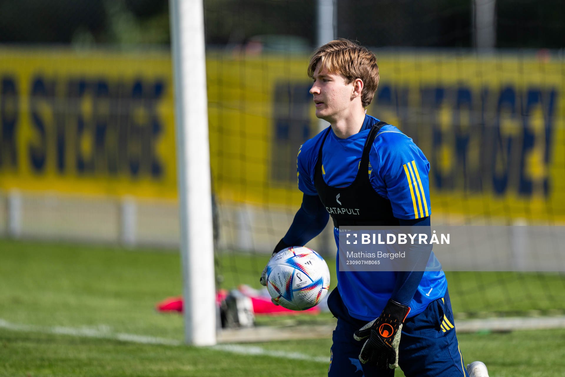 Goalkeeper David Celic of the Swedish under-21 national