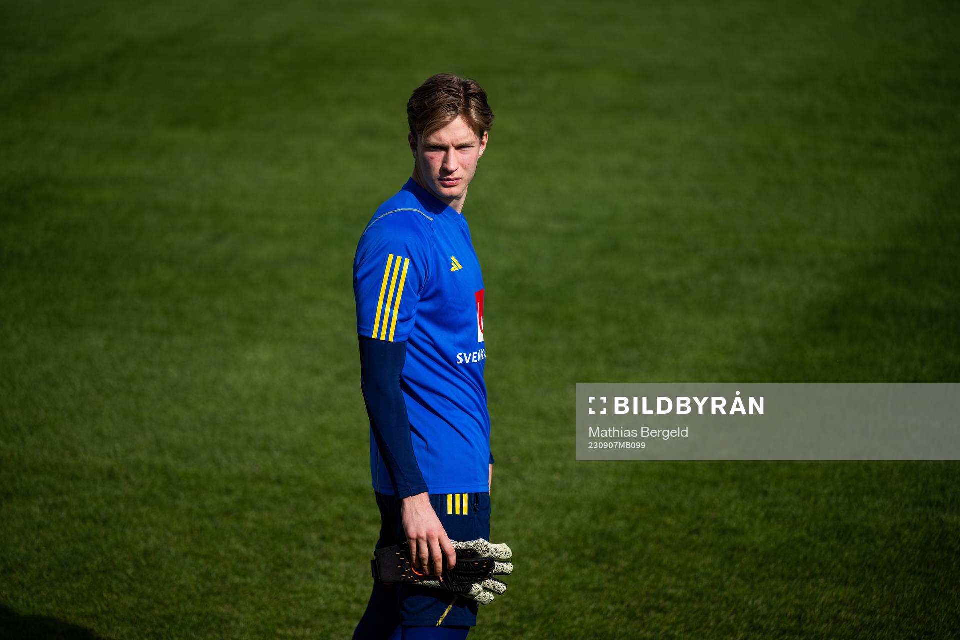 Goalkeeper David Celic of the Swedish under-21 national