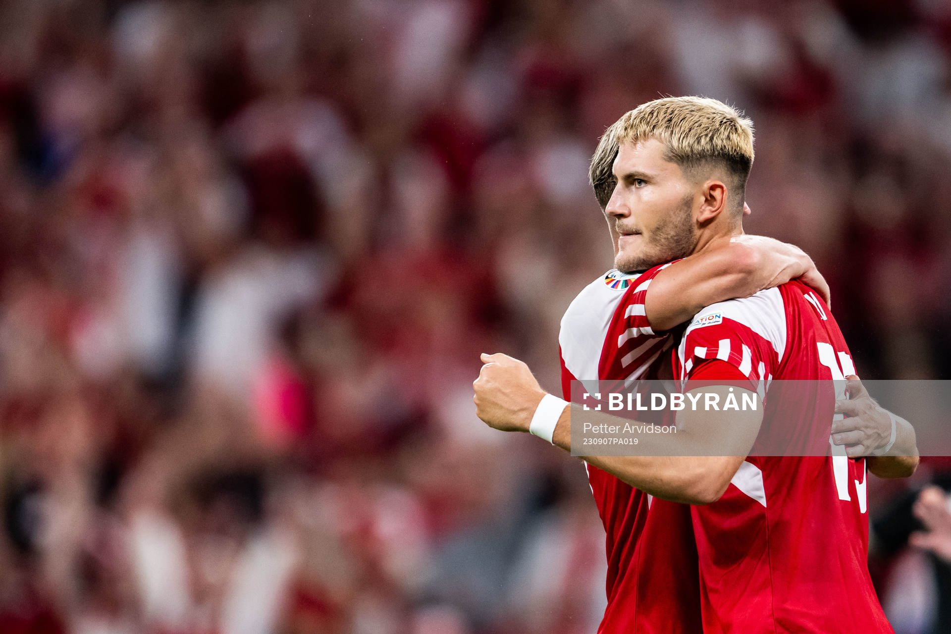 Jonas Wind of Denmark celebrates