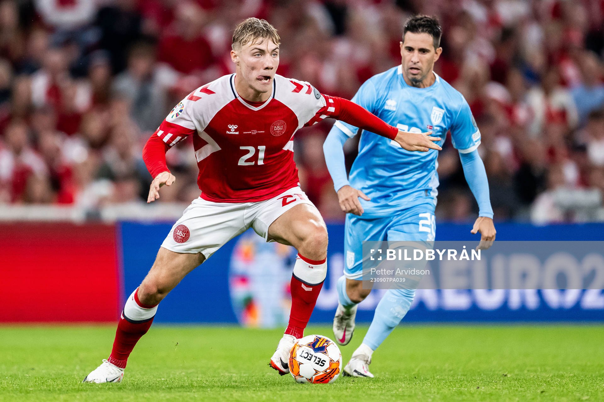 Rasmus Højlund of Denmark