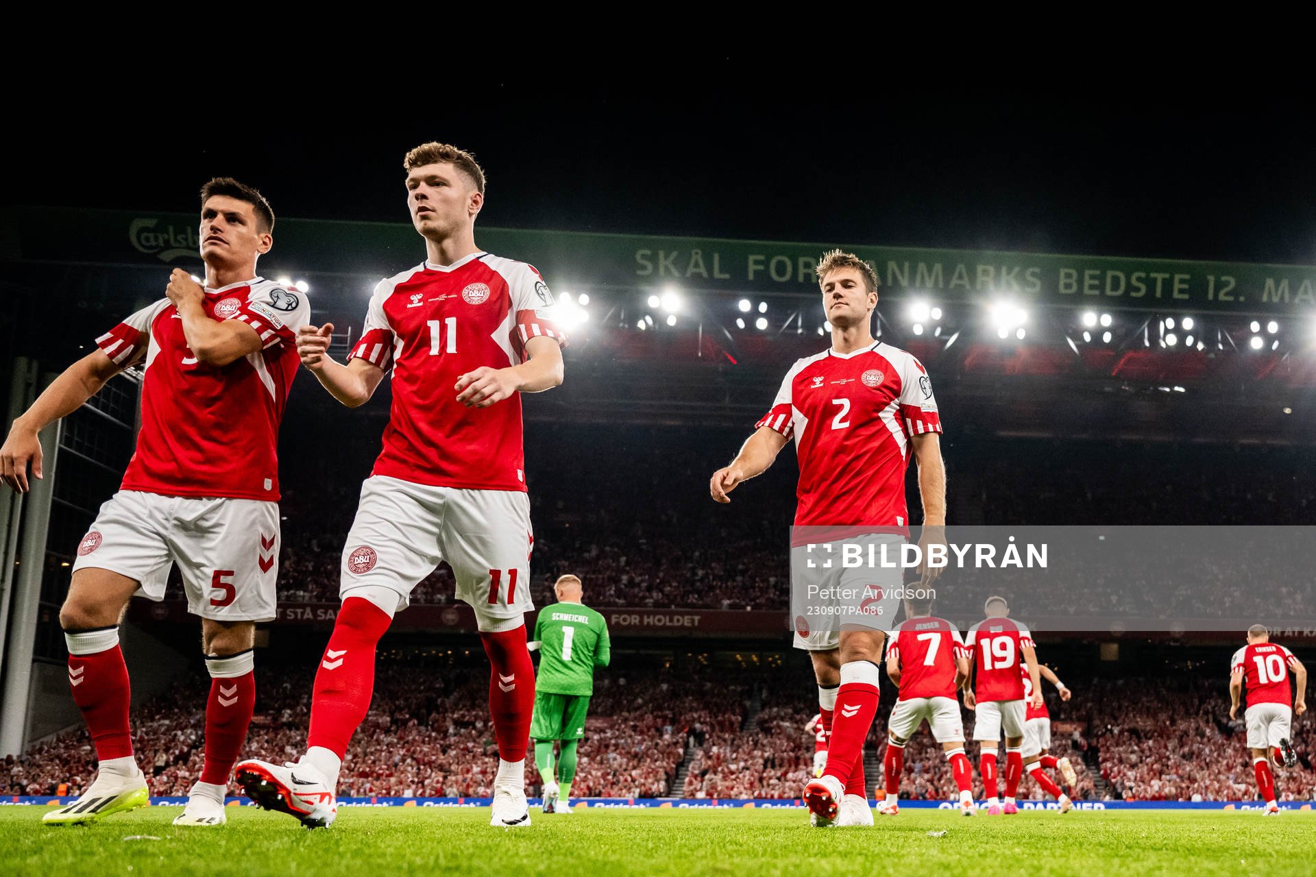 Joakim Mæhle, Andreas Skov Olsen and Joachim Andersen of
