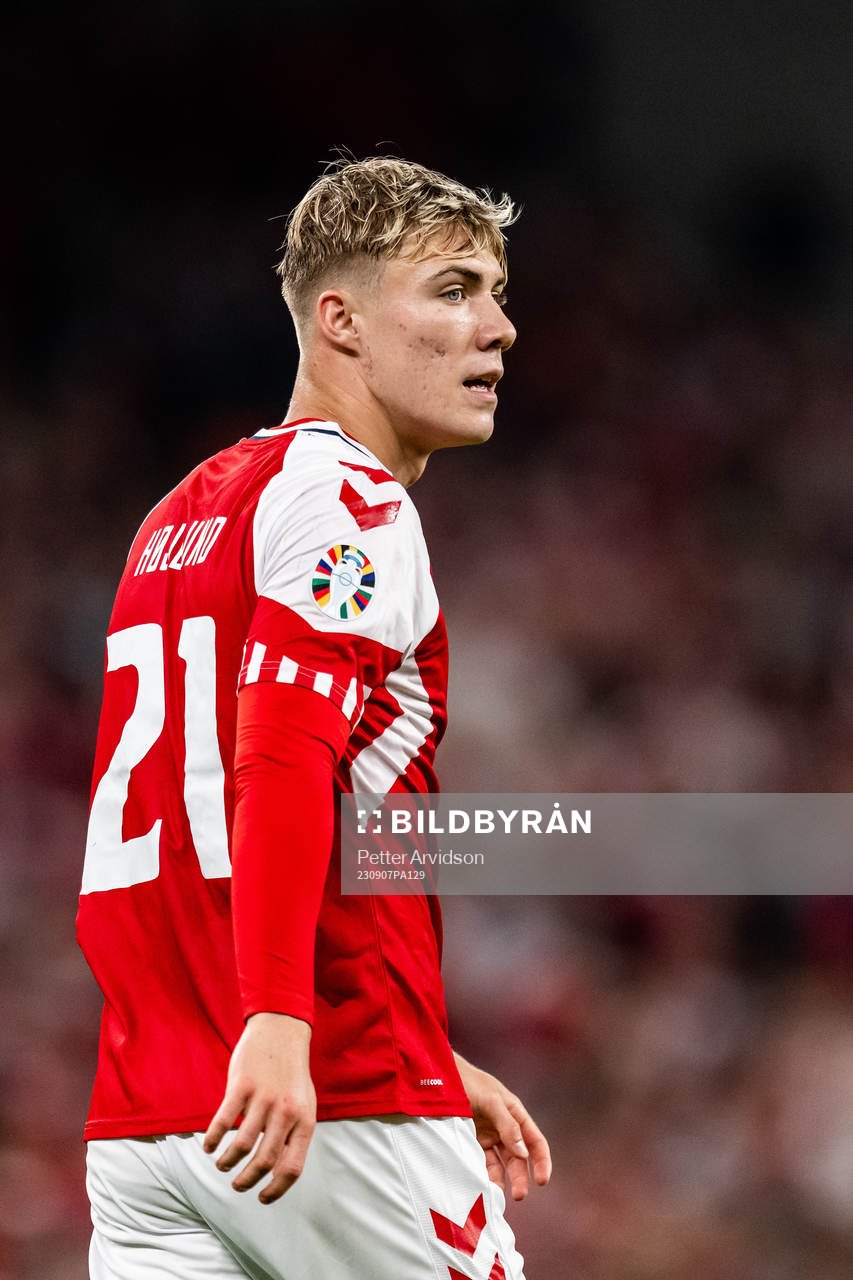 Rasmus Højlund of Denmark