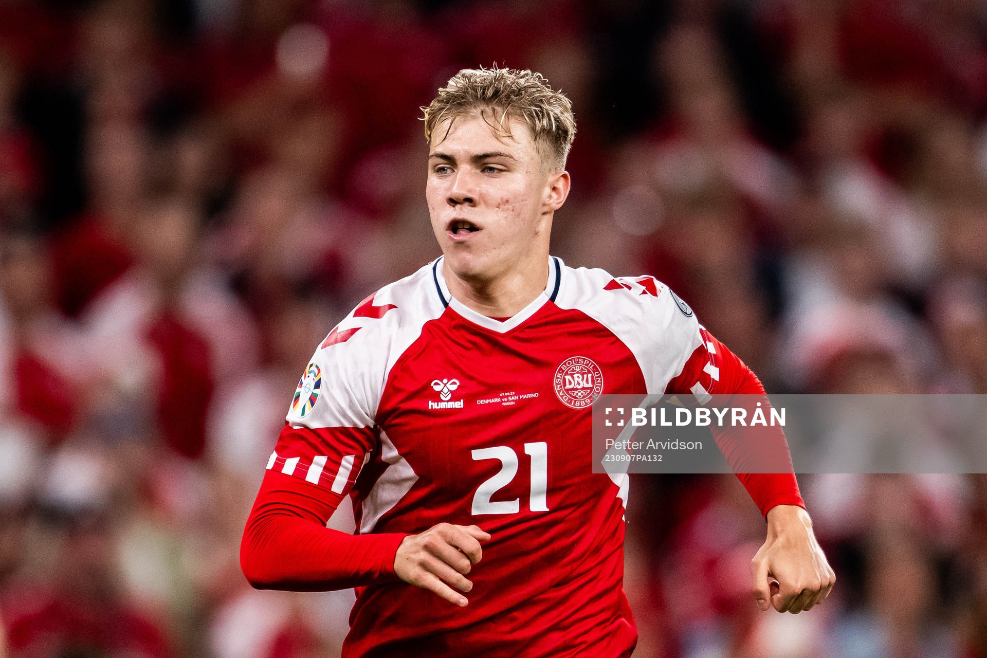 Rasmus Højlund of Denmark