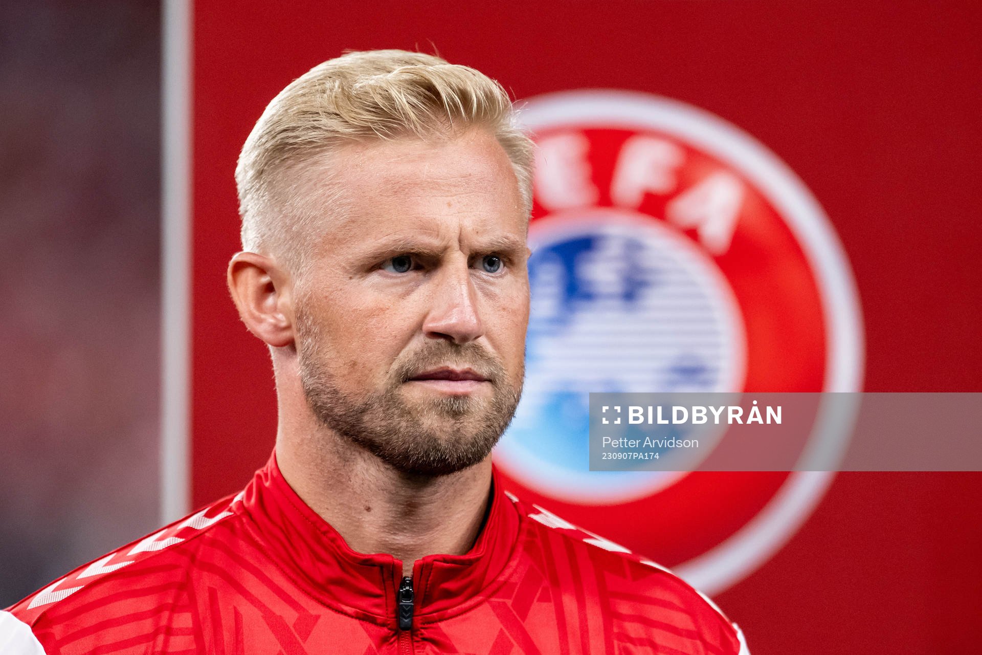 Goalkeeper Kasper Schmeichel of Denmark