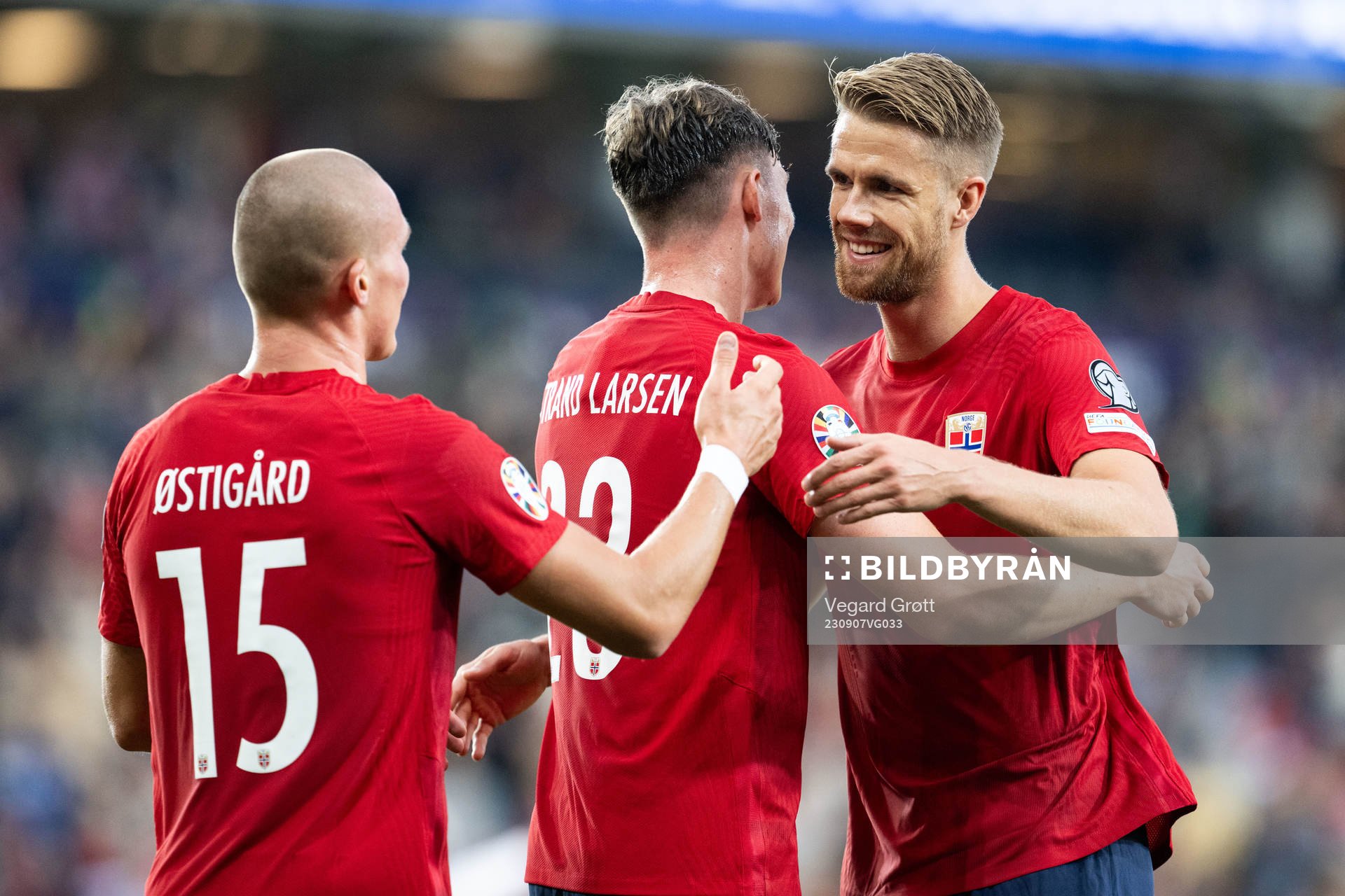 Kristoffer Ajer celebrates