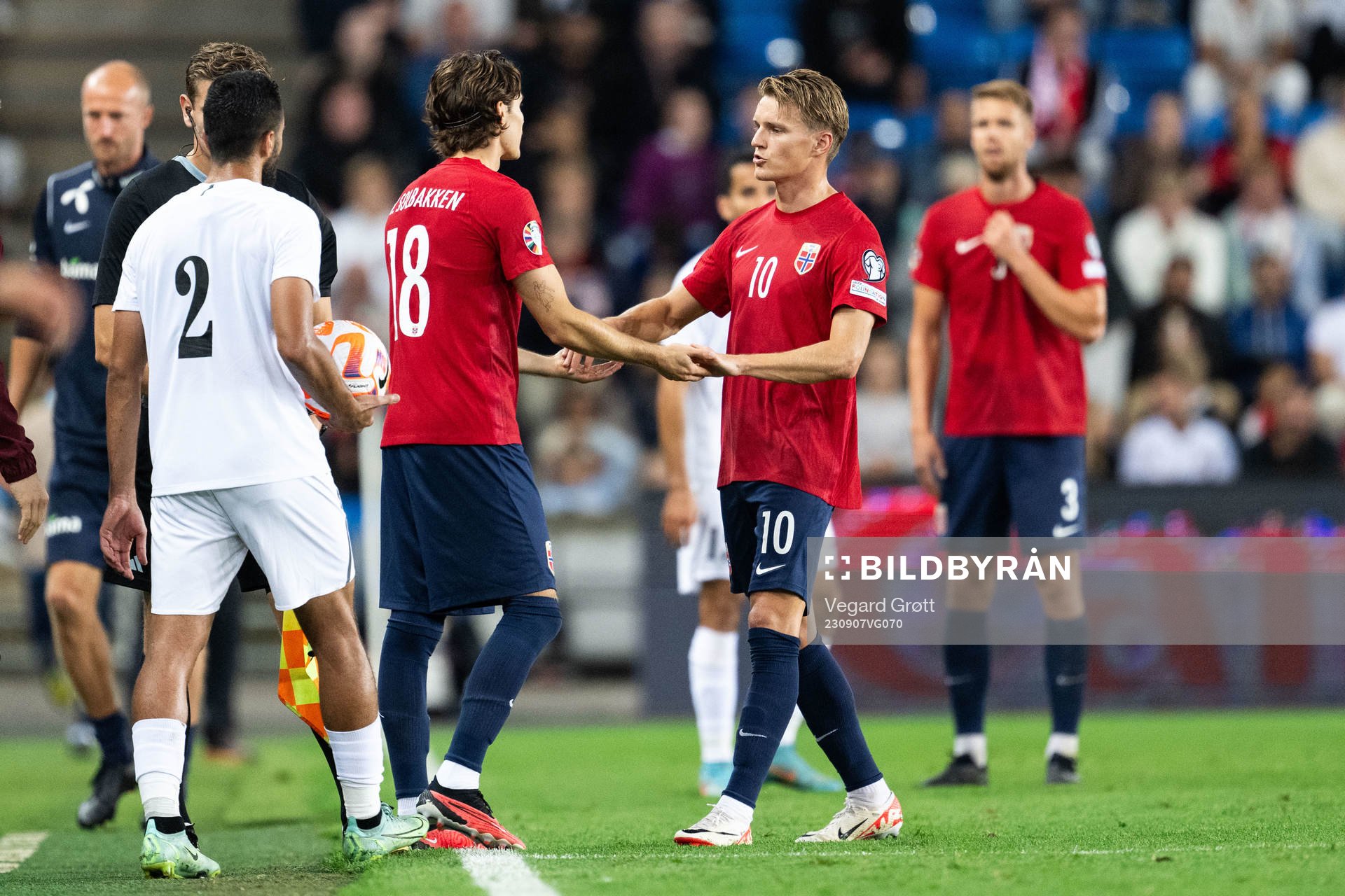 Markus Solbakken and Martin Ødegaard of Norway
