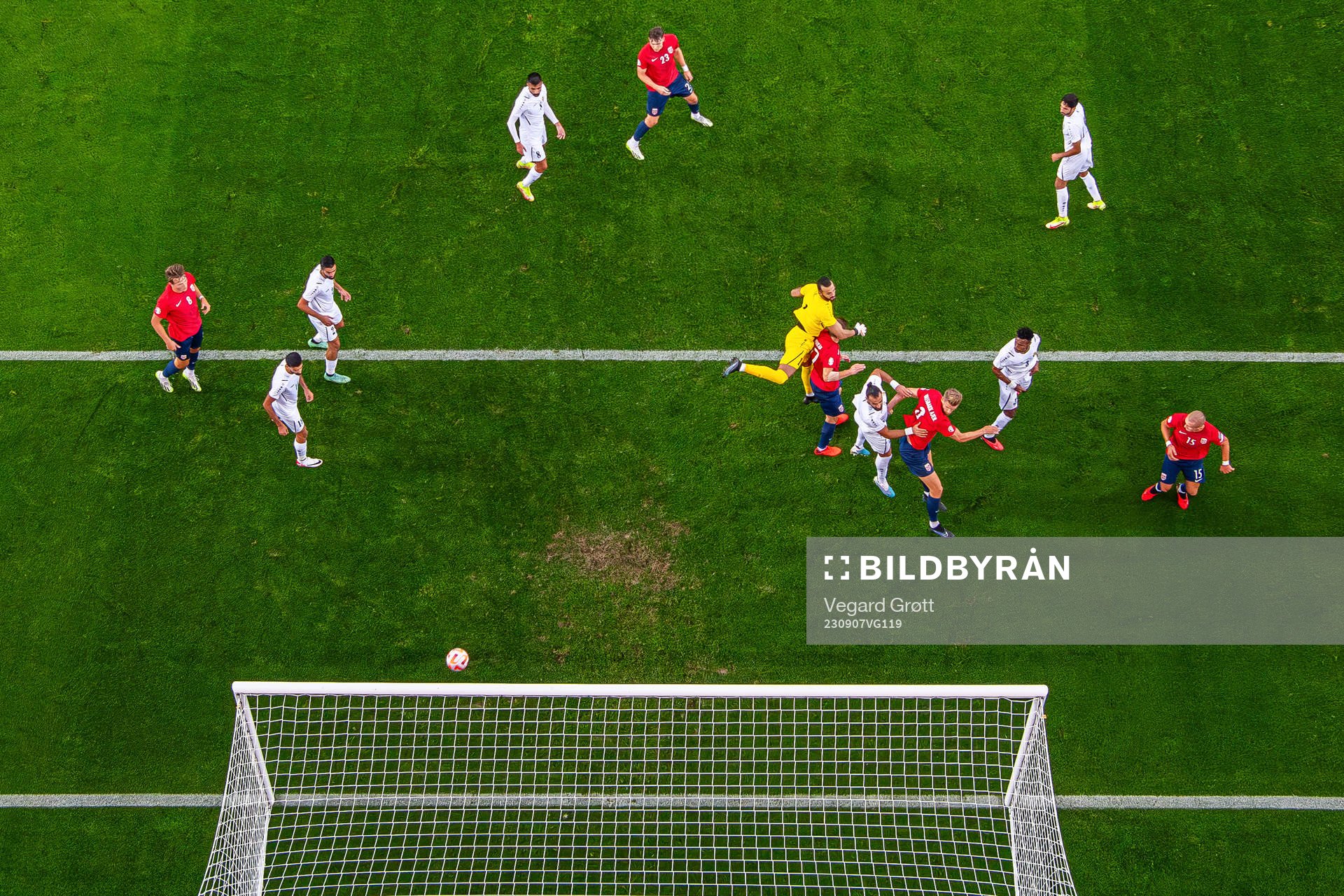Kristoffer Ajer of Norway scores the 2-0 goal