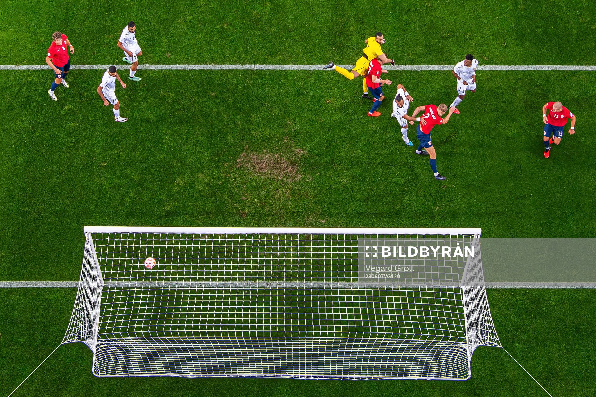 Kristoffer Ajer of Norway scores the 2-0 goal