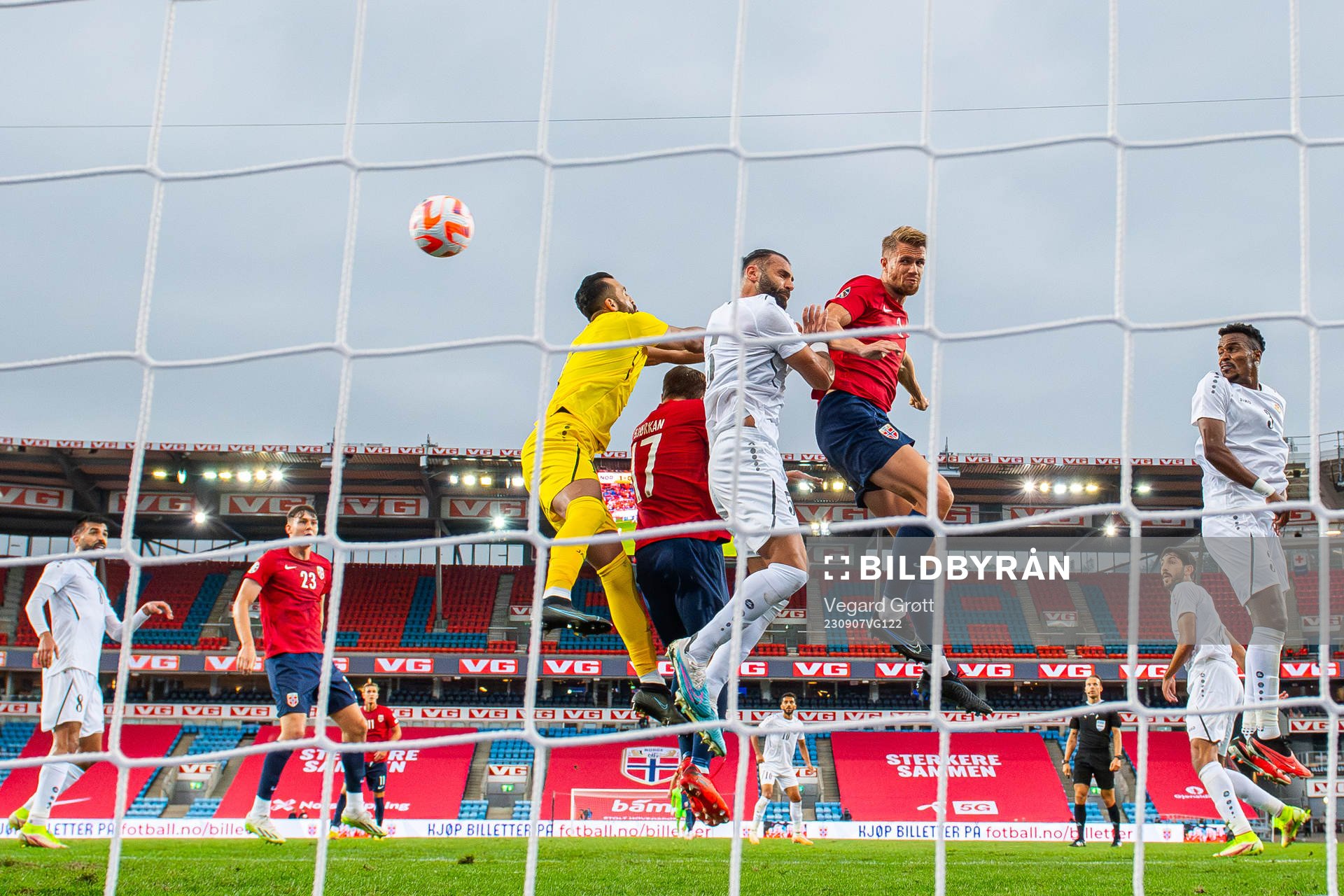 Kristoffer Ajer of Norway scores the 2-0 goal