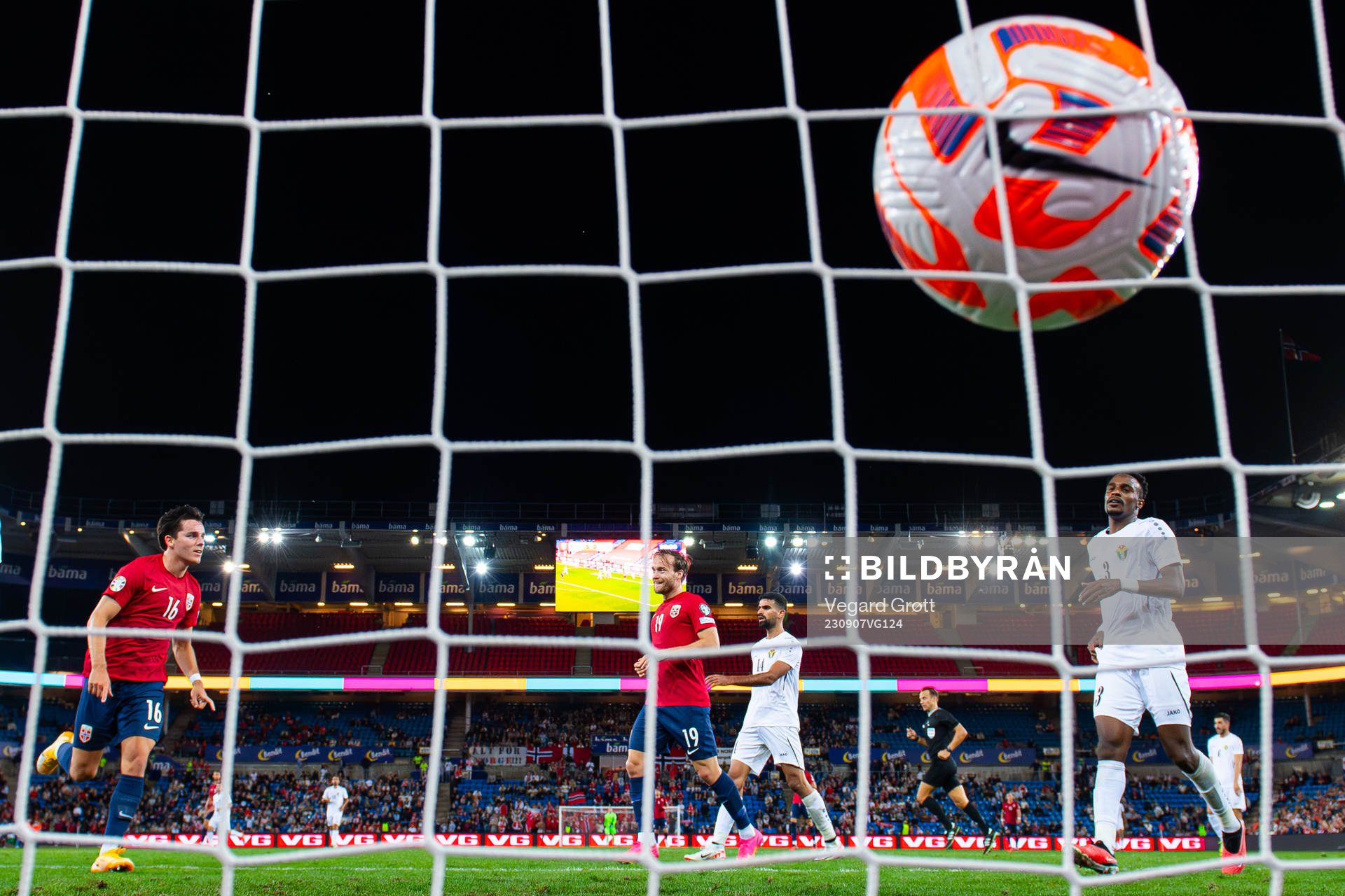 Hugo Vetlesen of Norway scores the 6-0 goal
