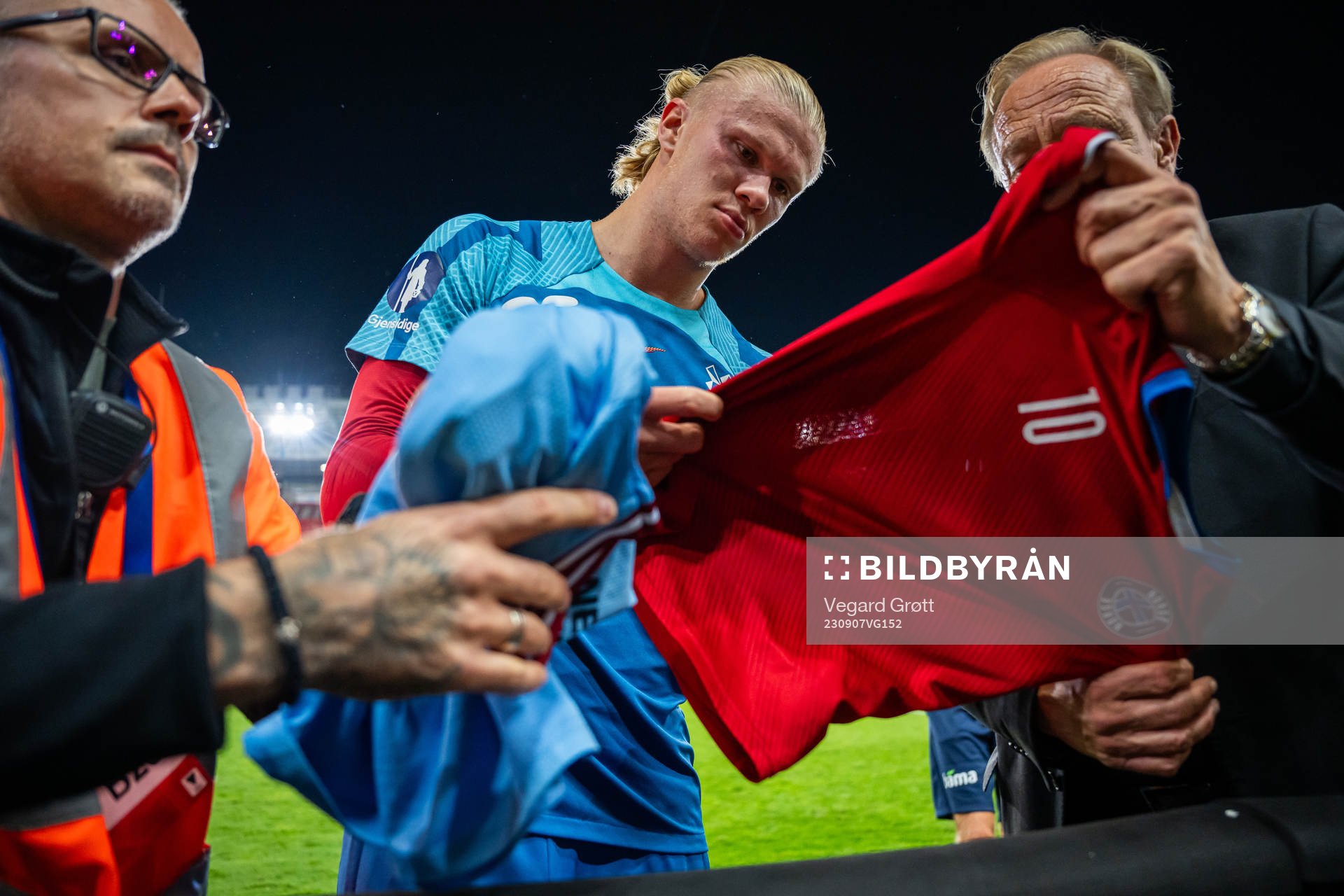 Erling Braut Haaland of Norway signs autographs