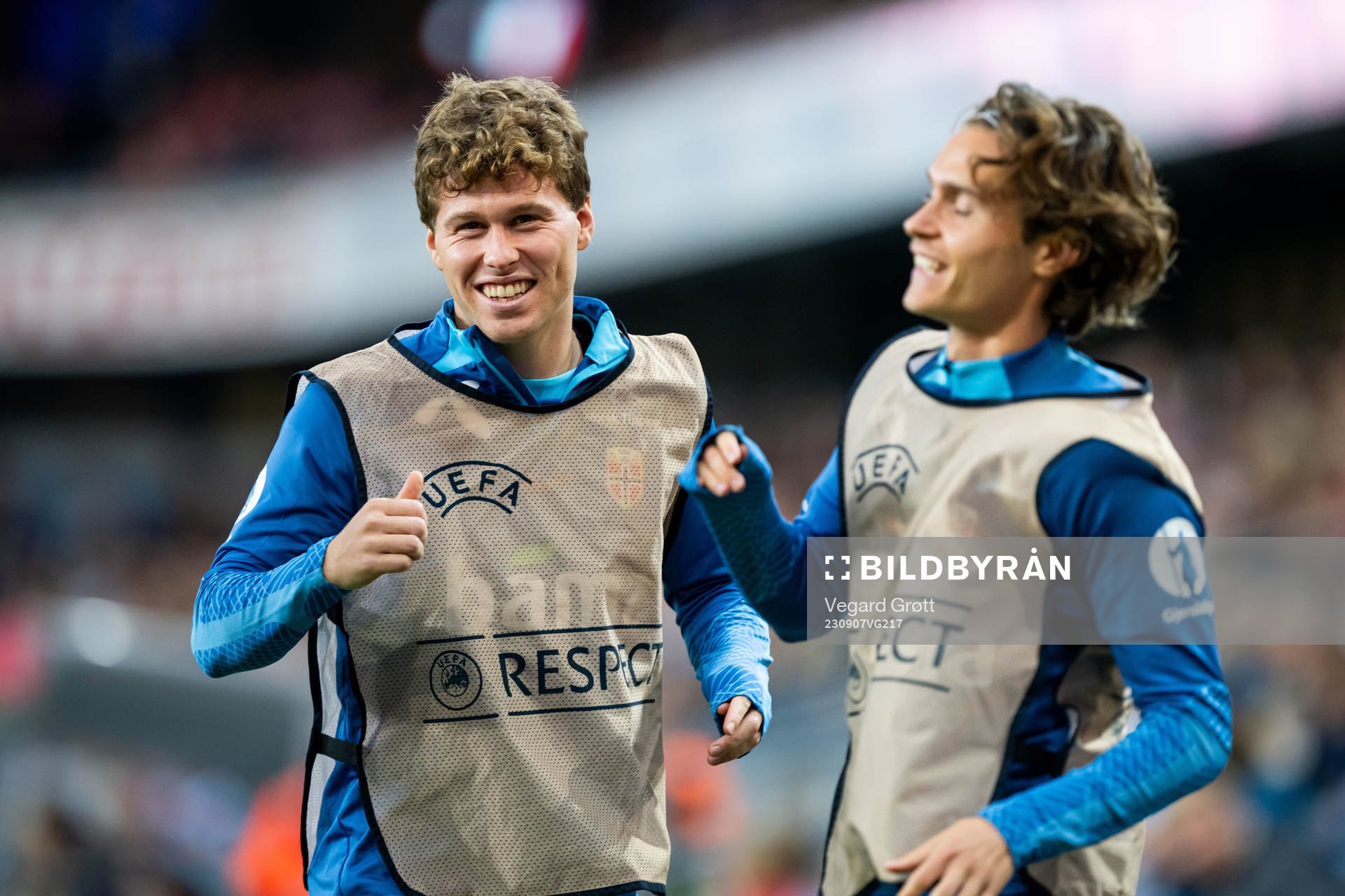 Emil Breivik and Markus Solbakken of Norway warm up