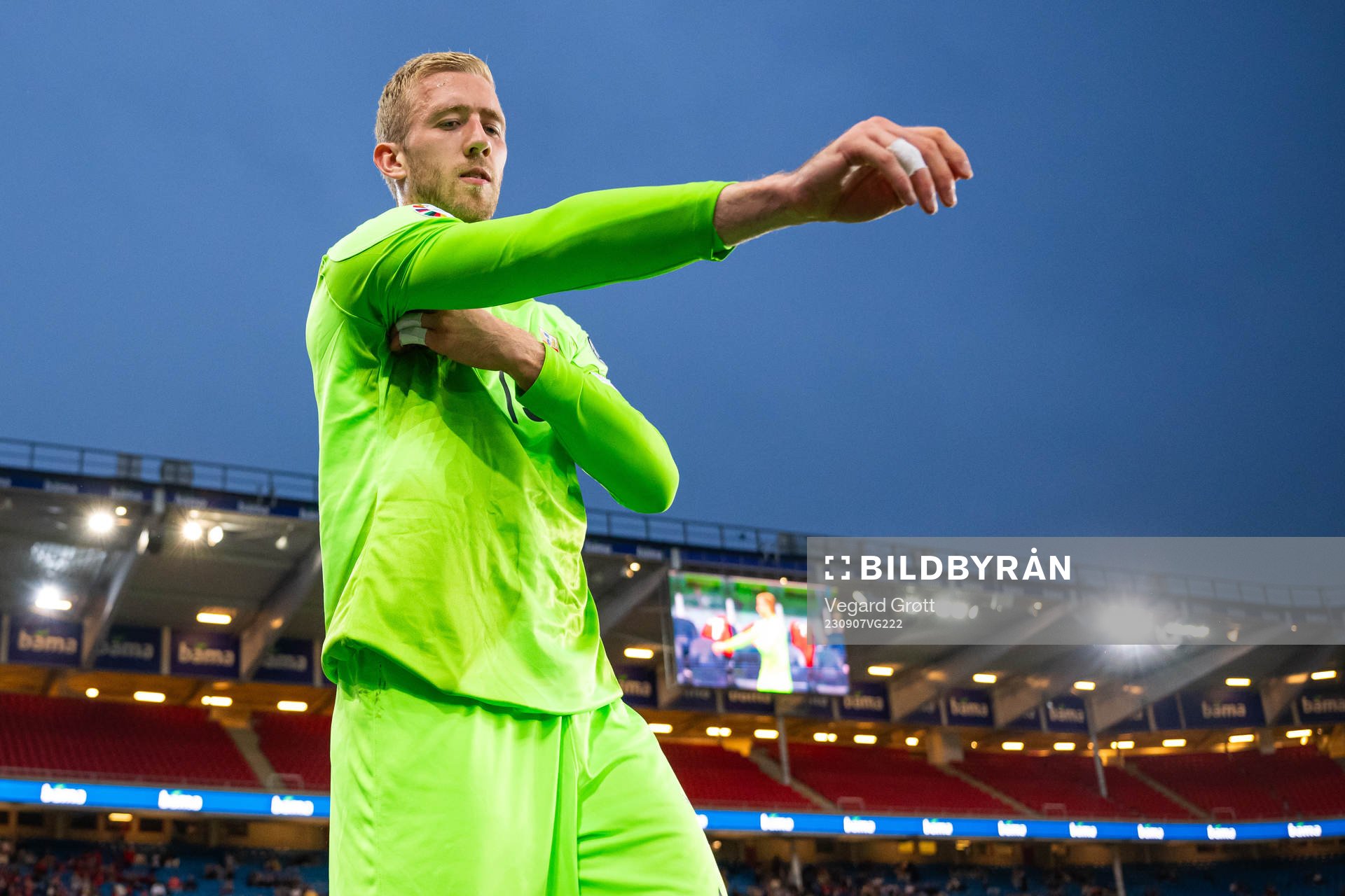 Goalkeeper Egil Selvik of Norway at half-time