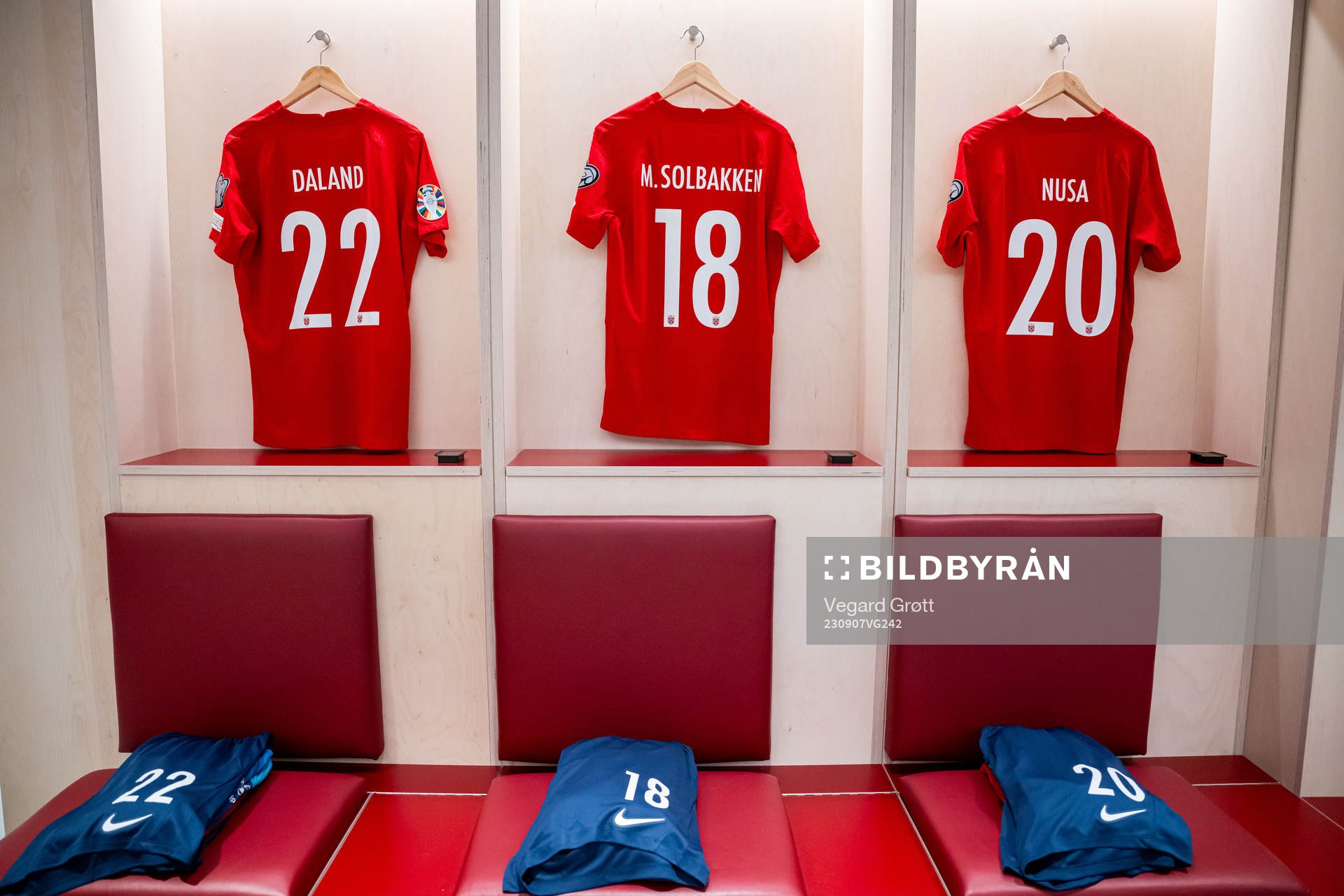 The kits of Jesper Daland, Markus Solbakken and Antonio