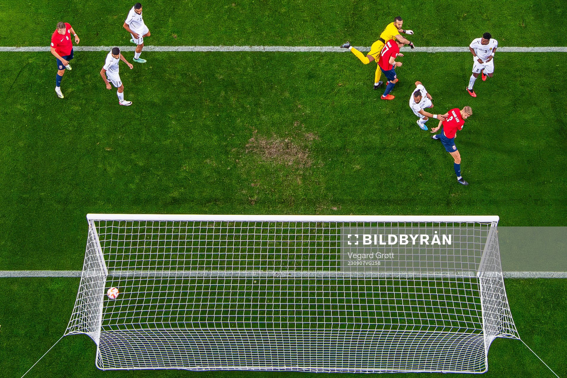 Kristoffer Ajer of Norway scores the 2-0 goal
