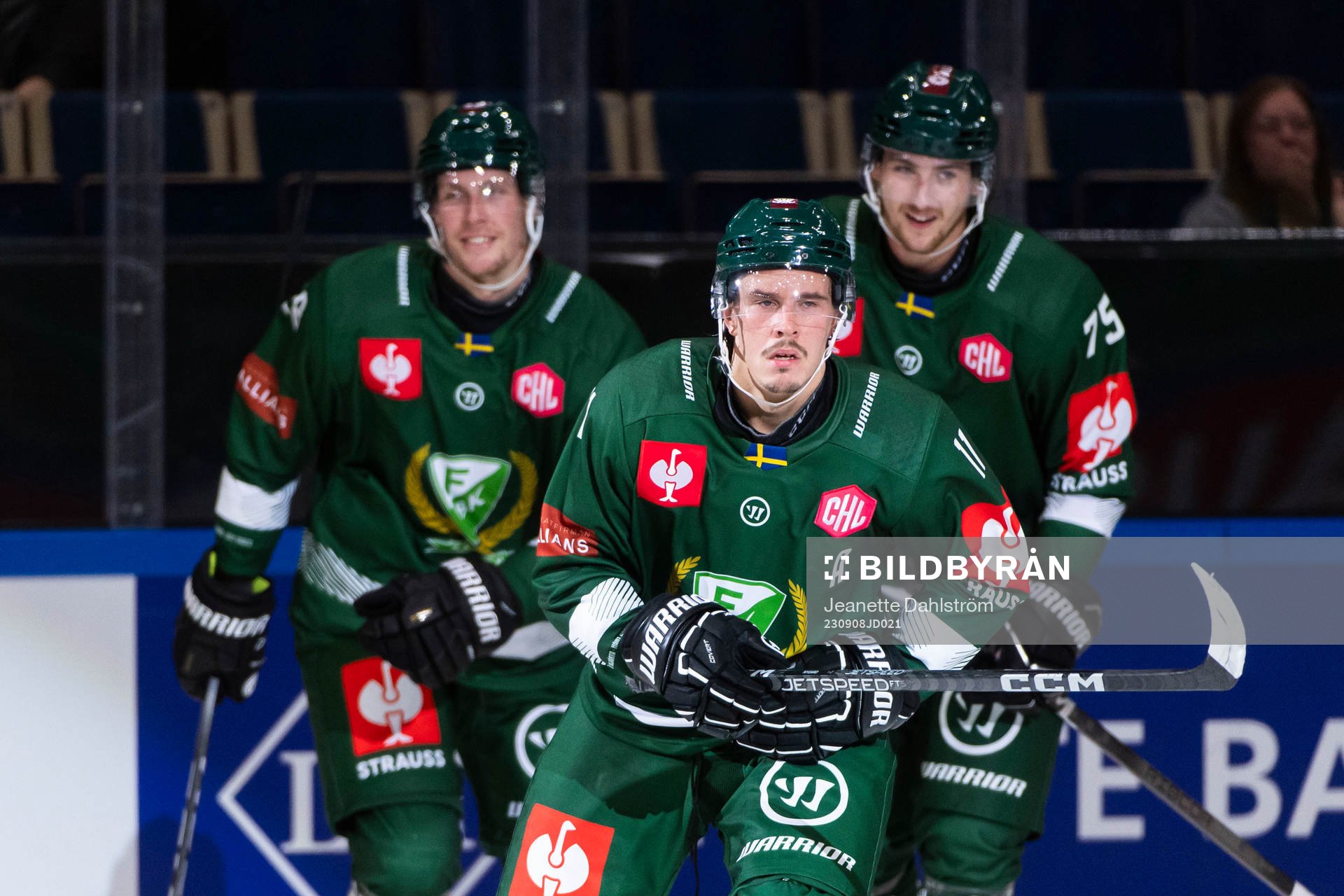 Färjestads Joakim Nygård celebrates the 4-1 goal