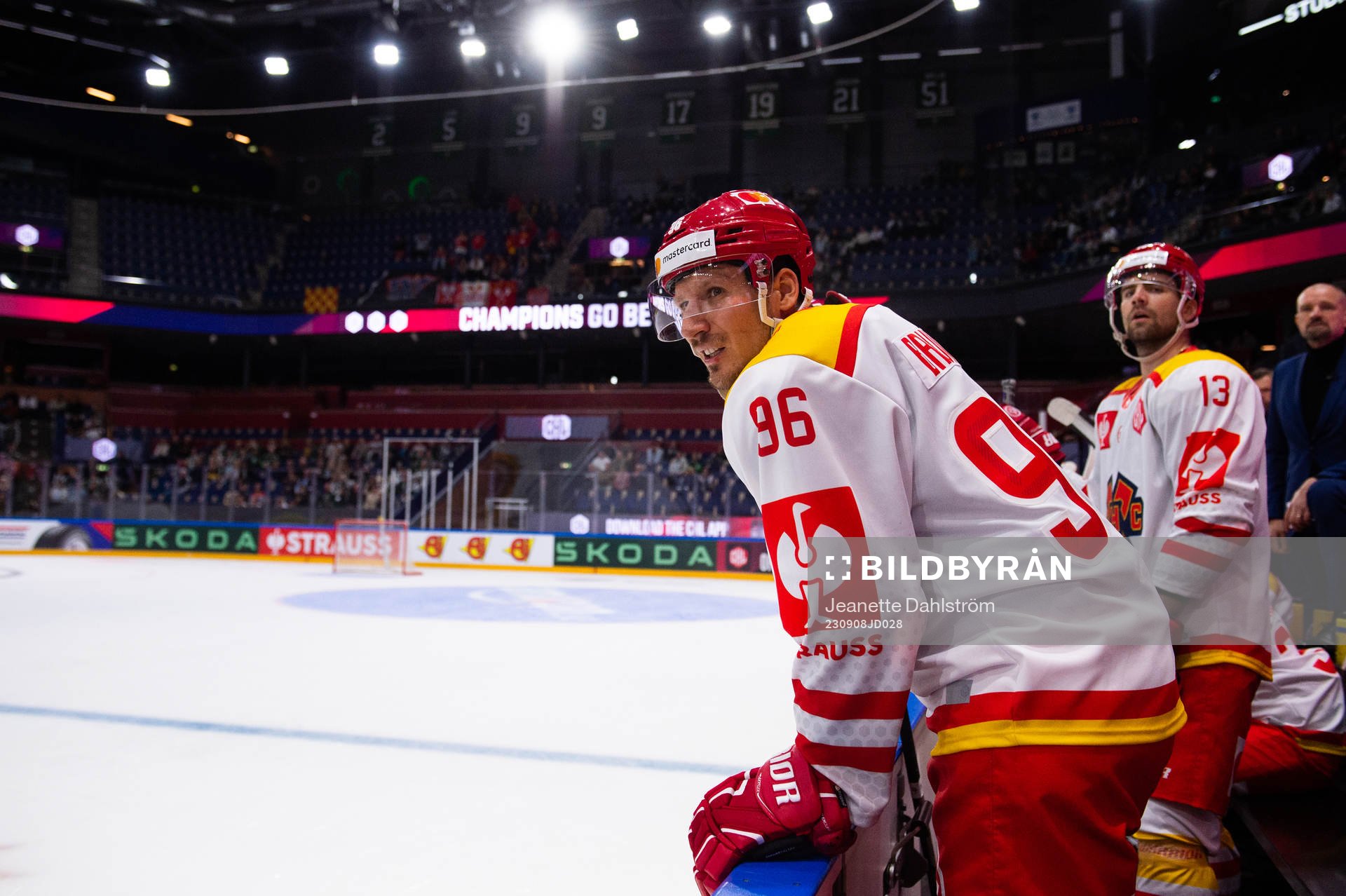 Damien Brunner of EHC Biel-Bienne looks dejected during