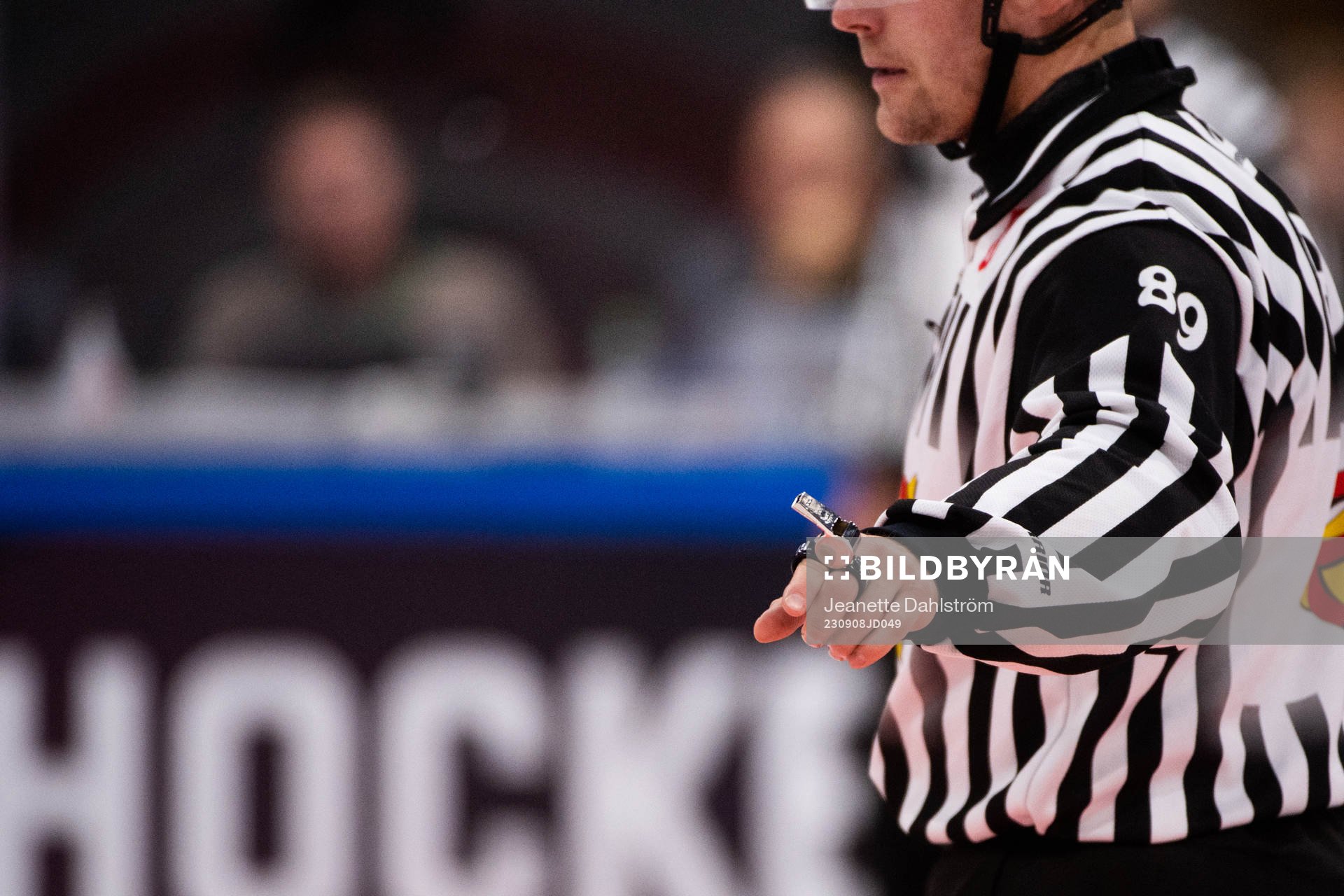 during the CHL game between Färjestad and EHC Biel-Bienne