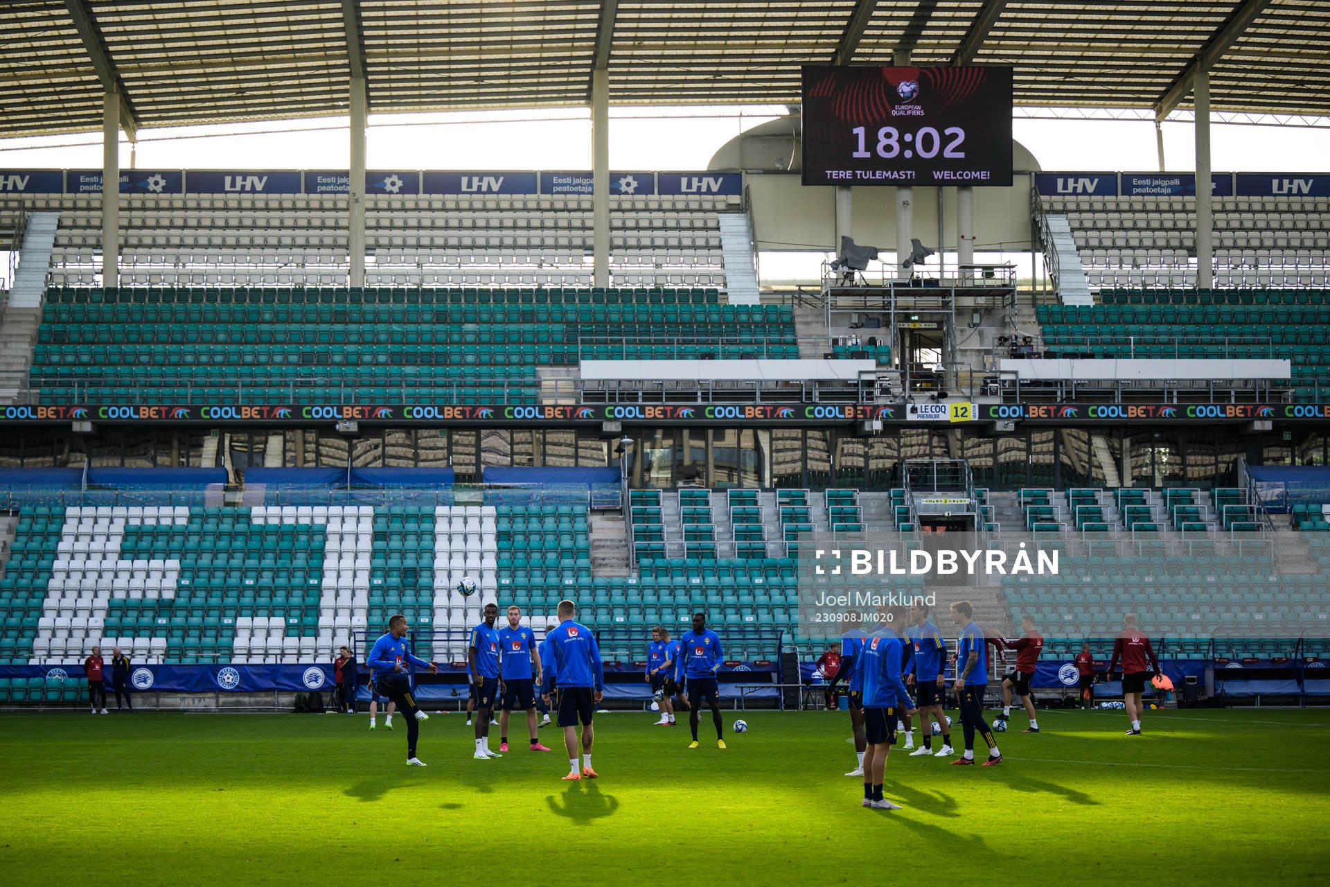 Players of the Swedish national football team at a training
