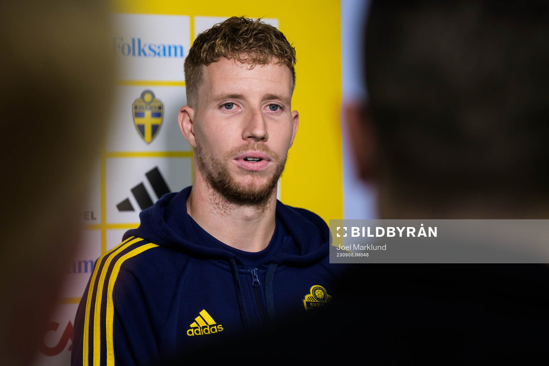 Samuel Gustafson of the Swedish national football team at a