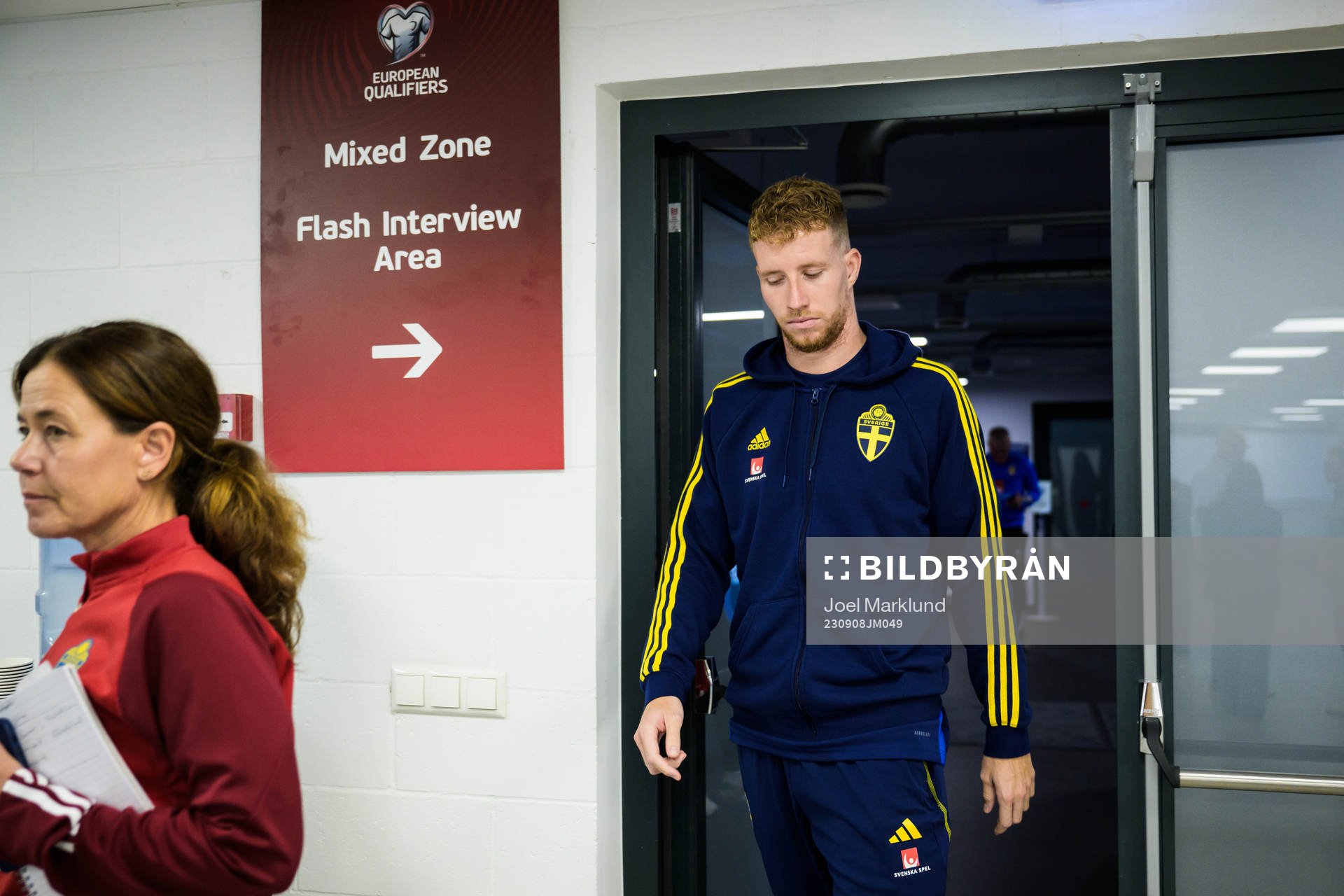 Samuel Gustafson of the Swedish national football team at a