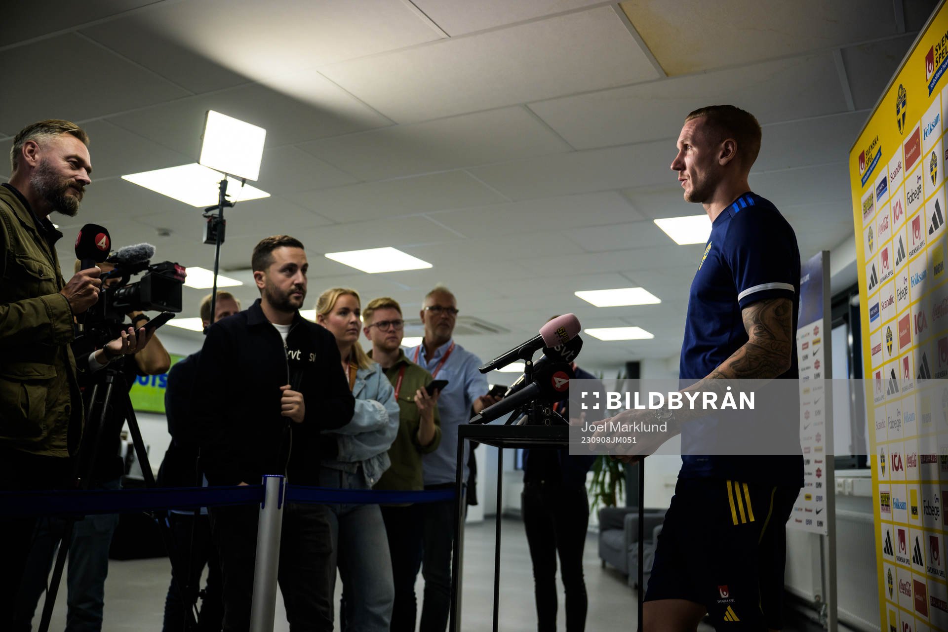 Robin Olsen of the Swedish national football team at a