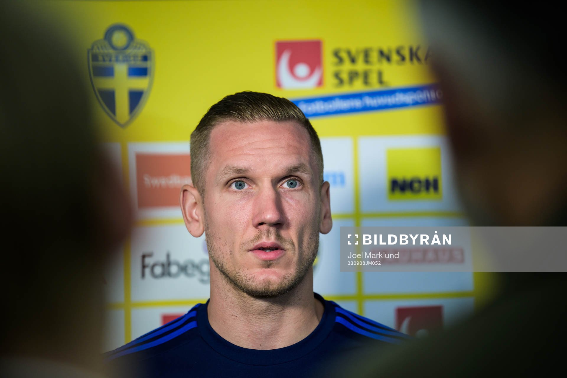 Robin Olsen of the Swedish national football team at a