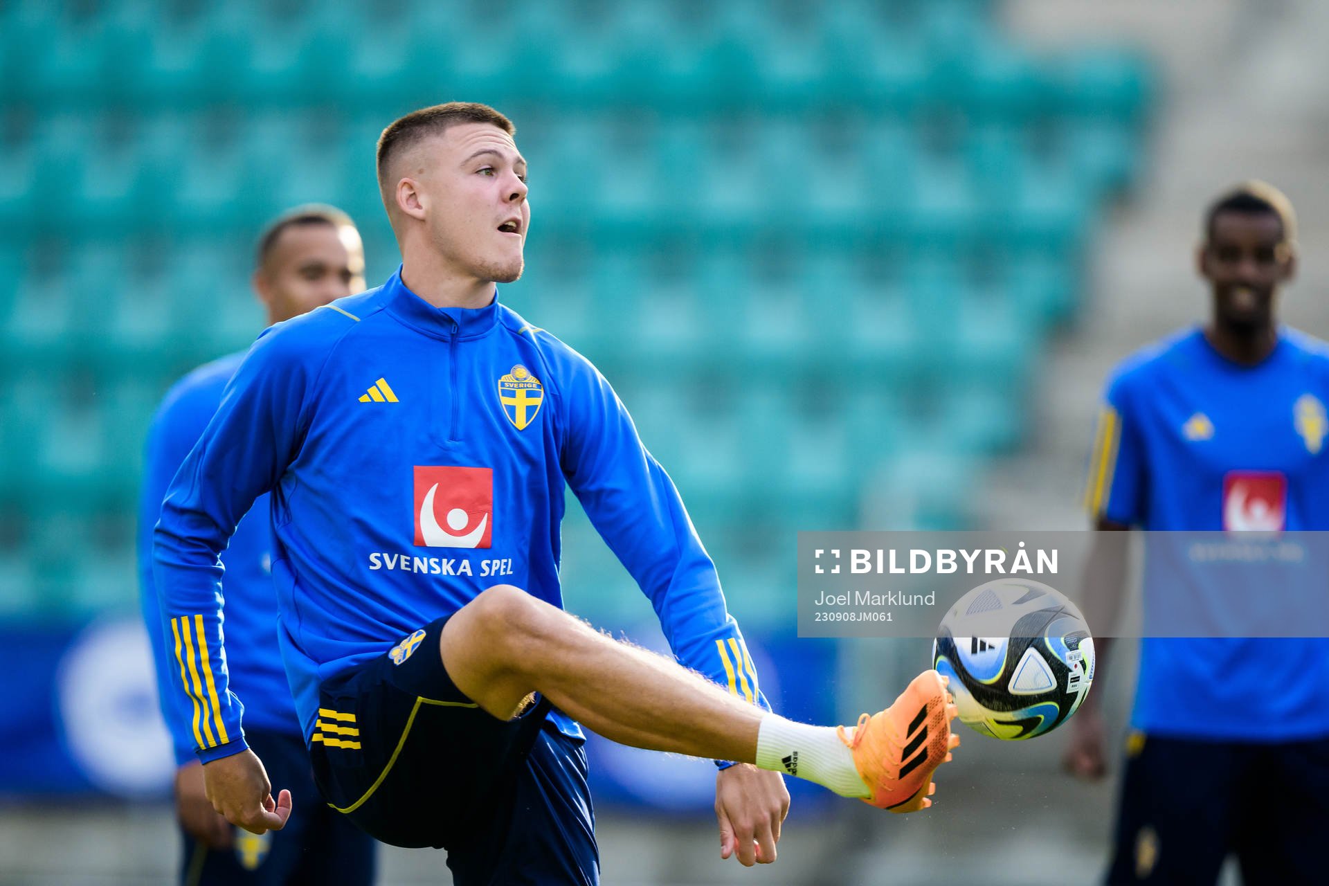 Emil Holm of the Swedish national football team at a