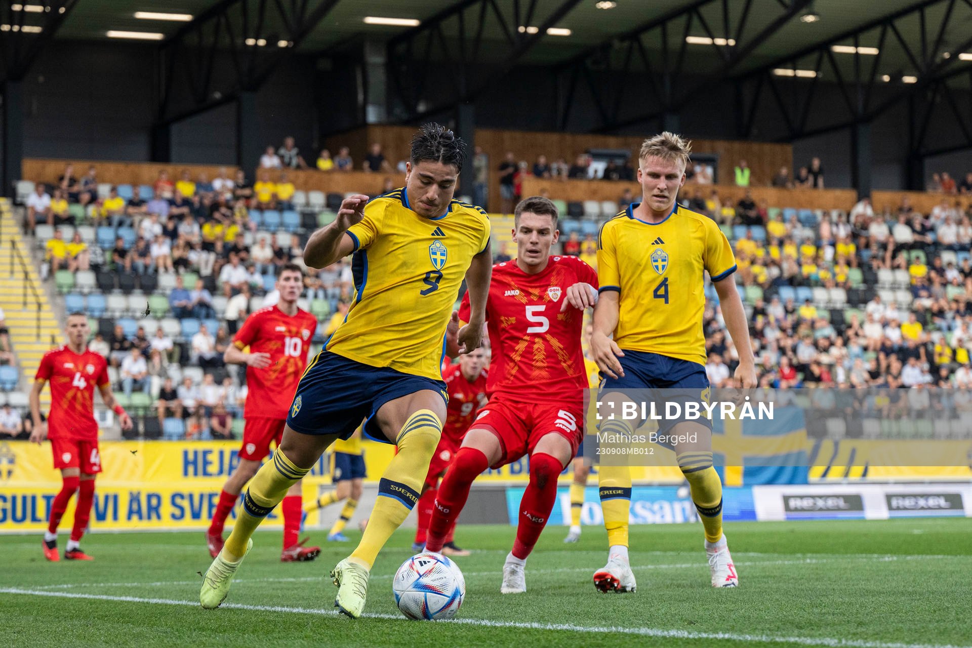 Jusef Erabi and Casper Widell of Sweden and Rezat Ramadani