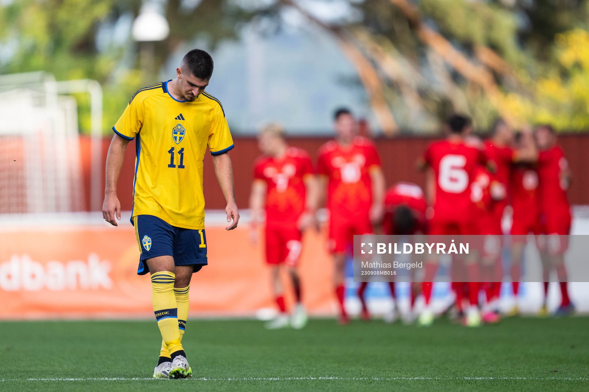 Mayckel Lahdo of Sweden looks dejected