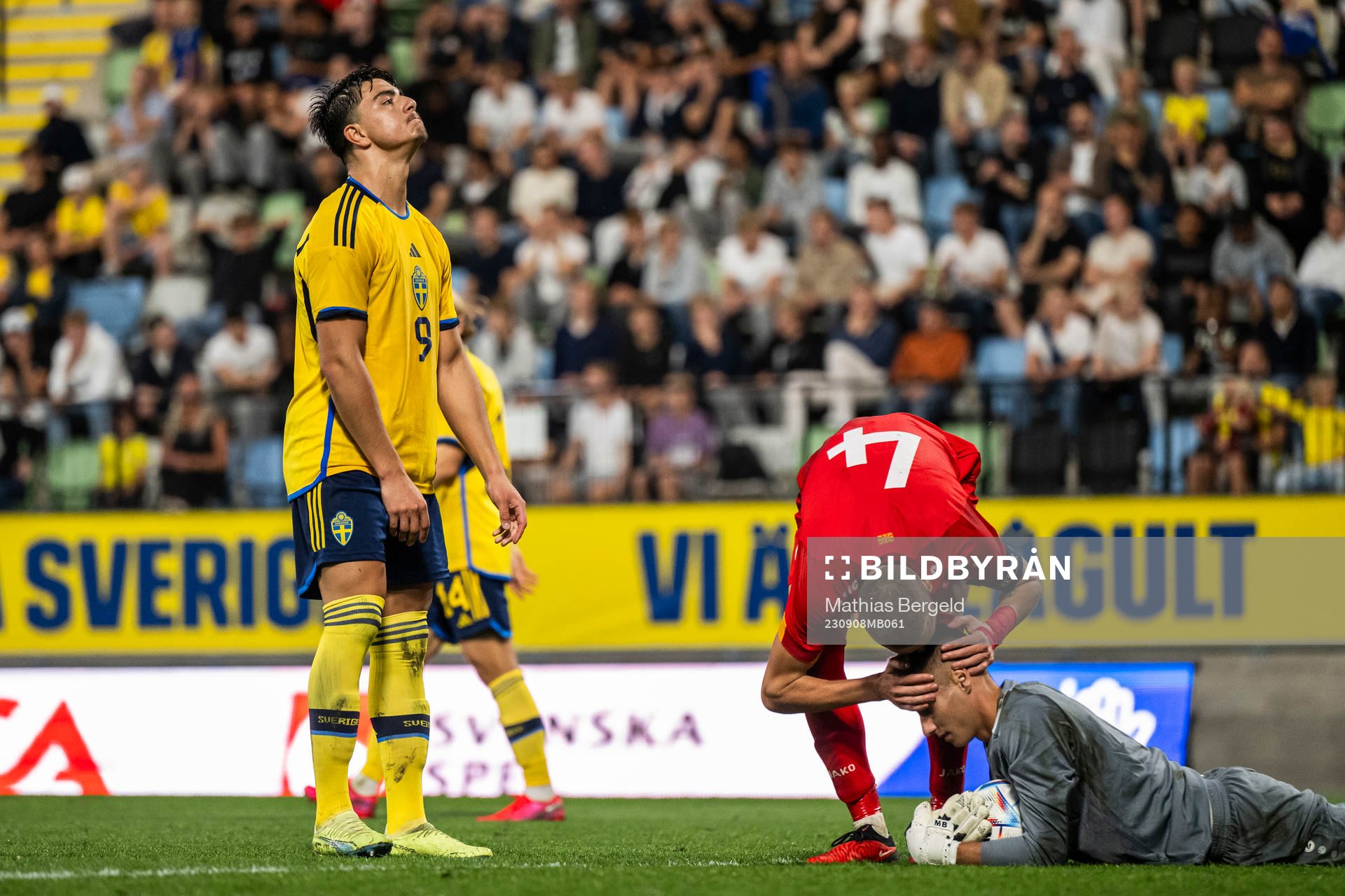 Jusef Erabi of Sweden looks dejected