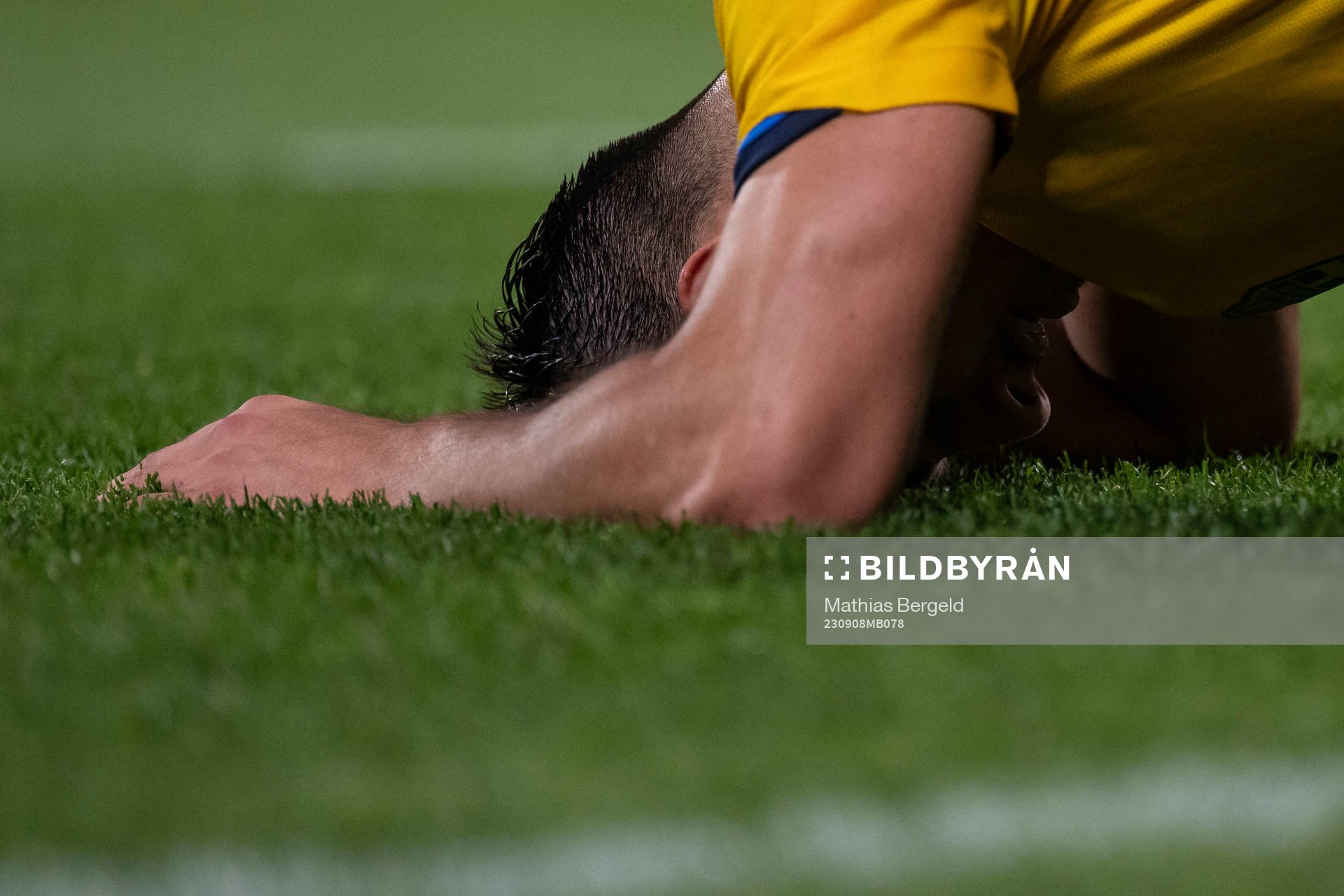Jusef Erabi of Sweden looks dejected