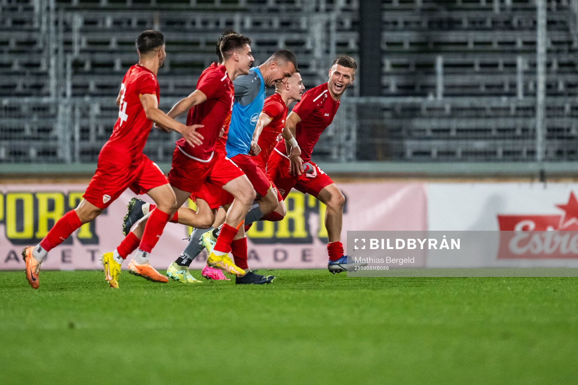 Players of North Macedonia celebrate