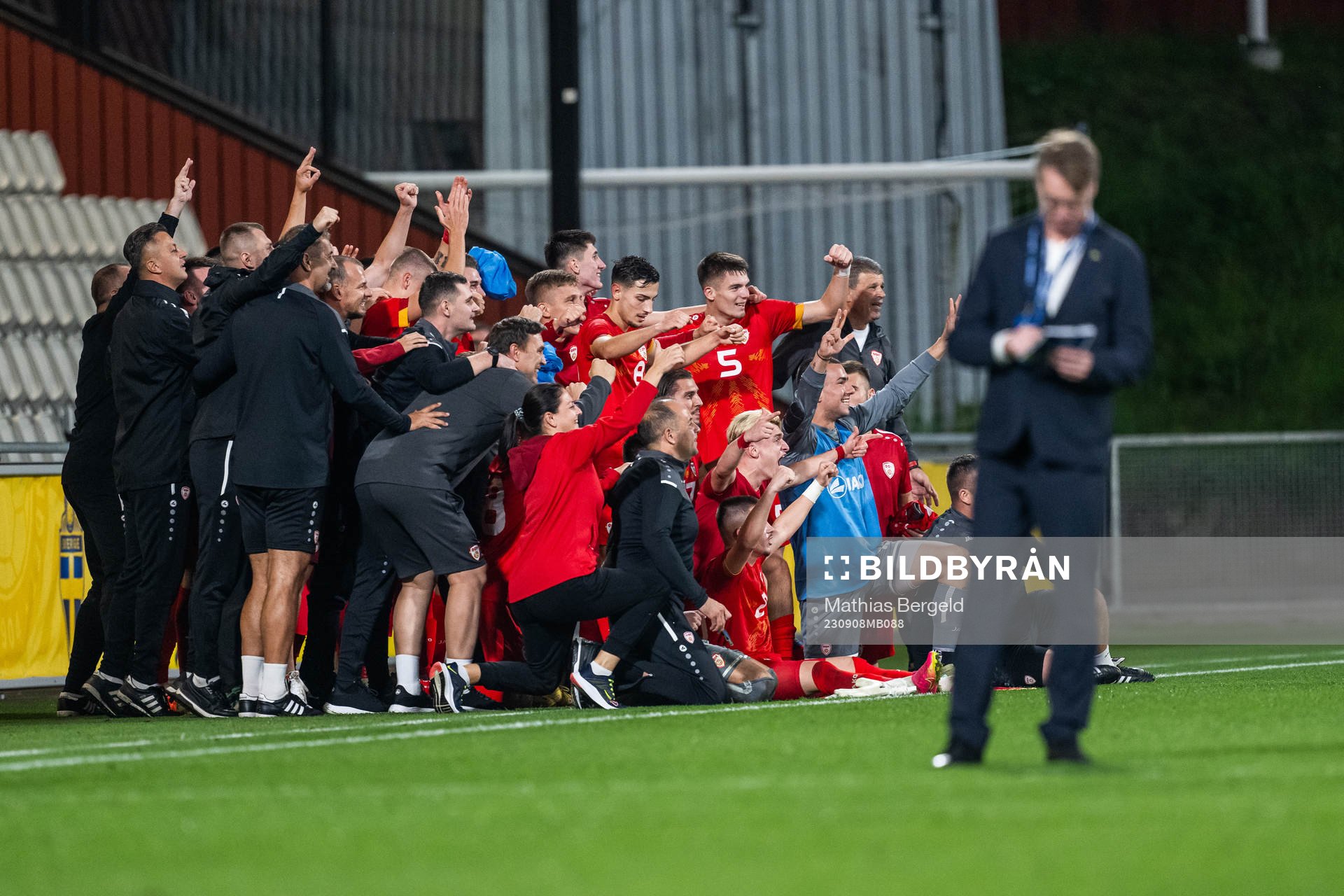 Players of North Macedonia celebrate