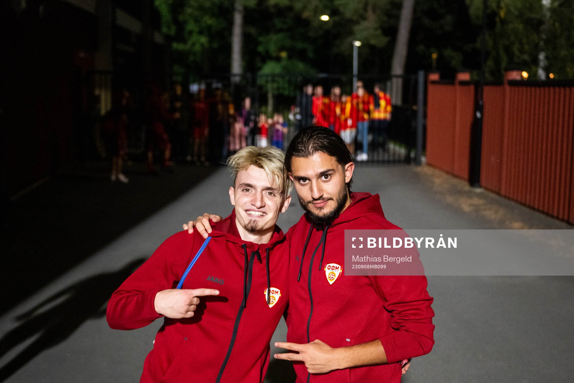 Berat Kalkan and Luan Abazi of North Macedonia celebrate