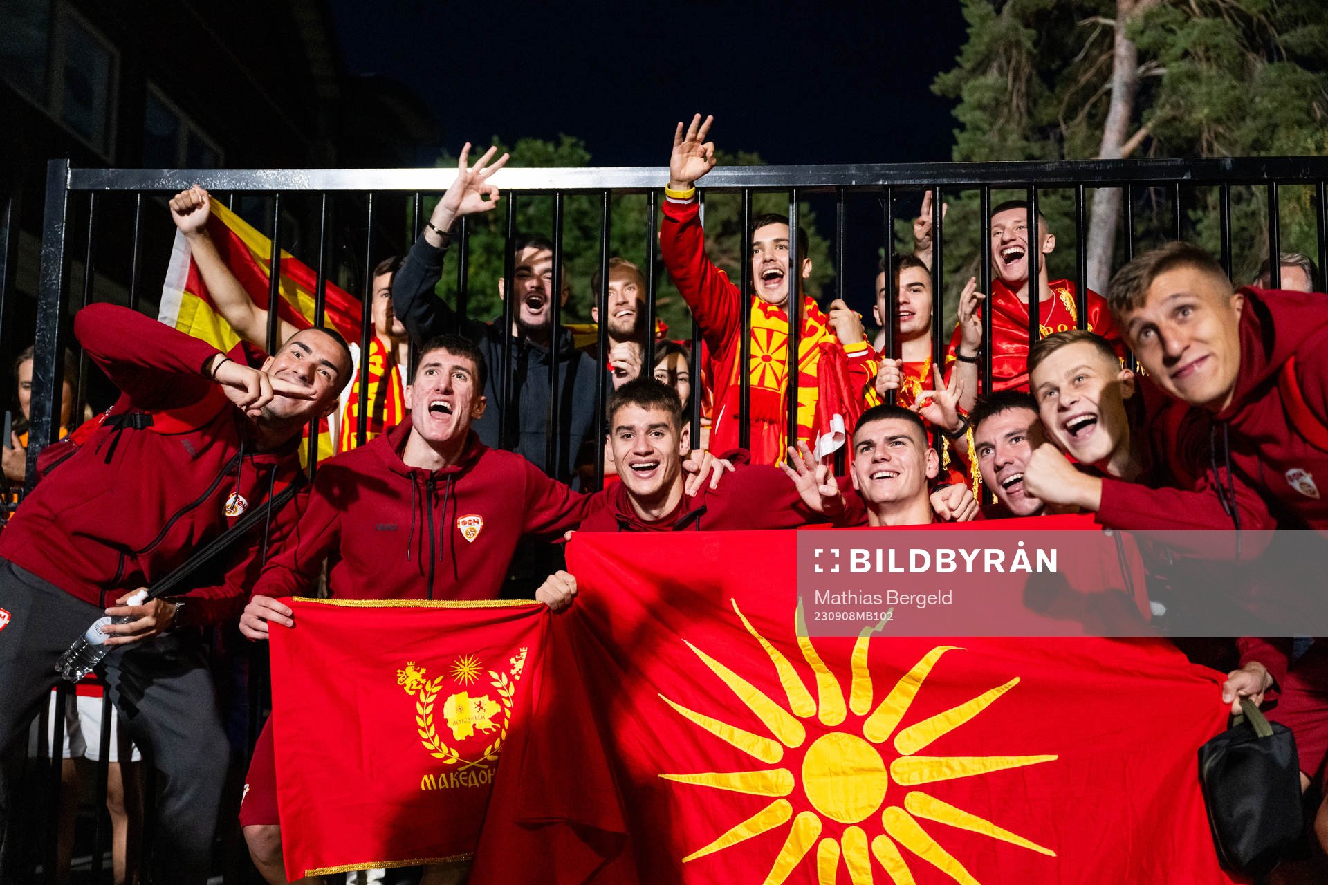 Players of North Macedonia celebrate