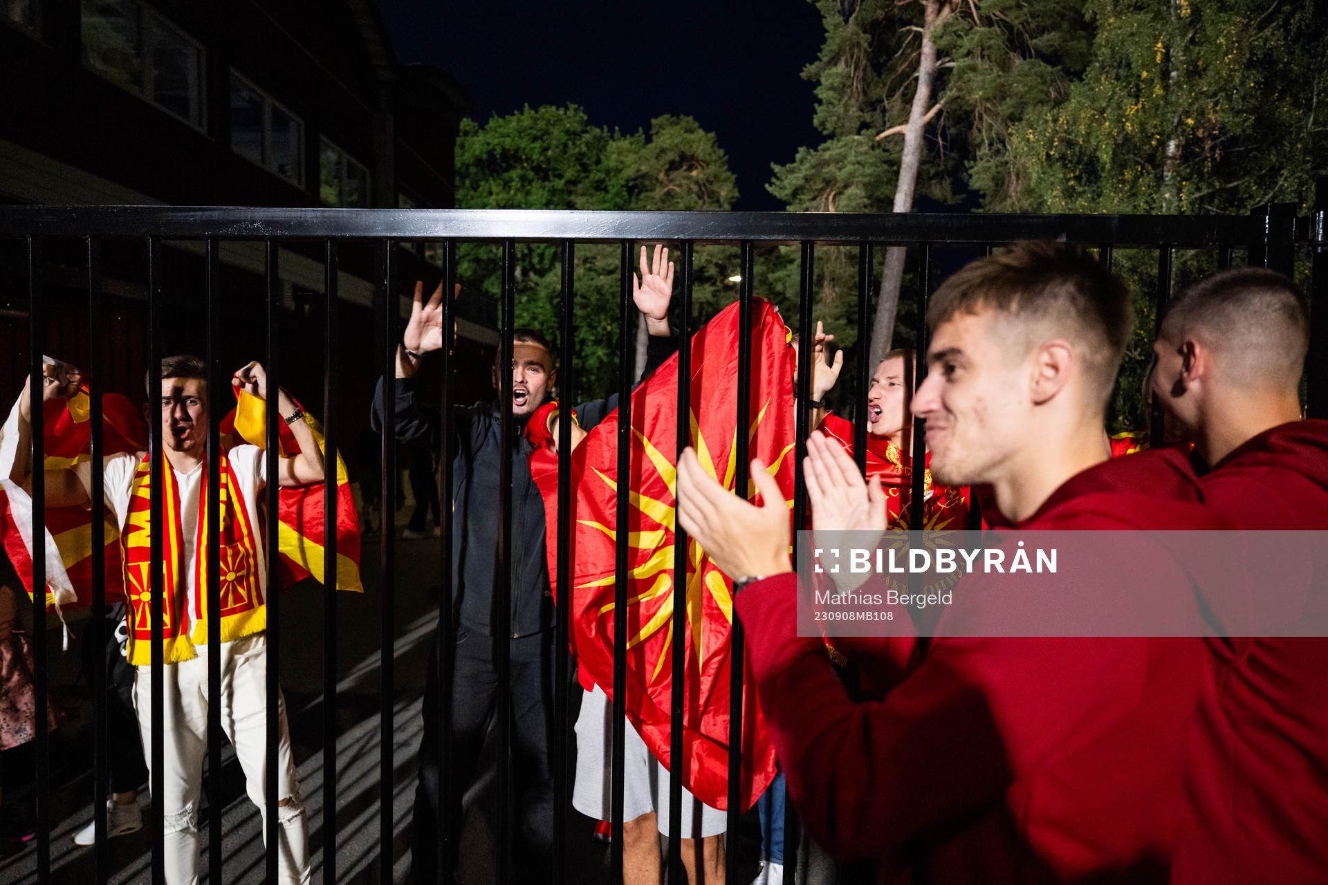 Players of North Macedonia celebrate