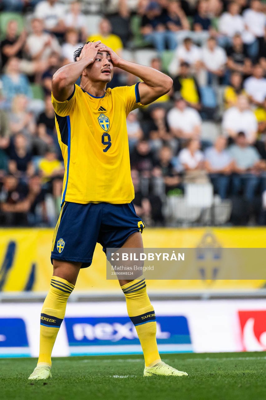 Jusef Erabi of Sweden looks dejected