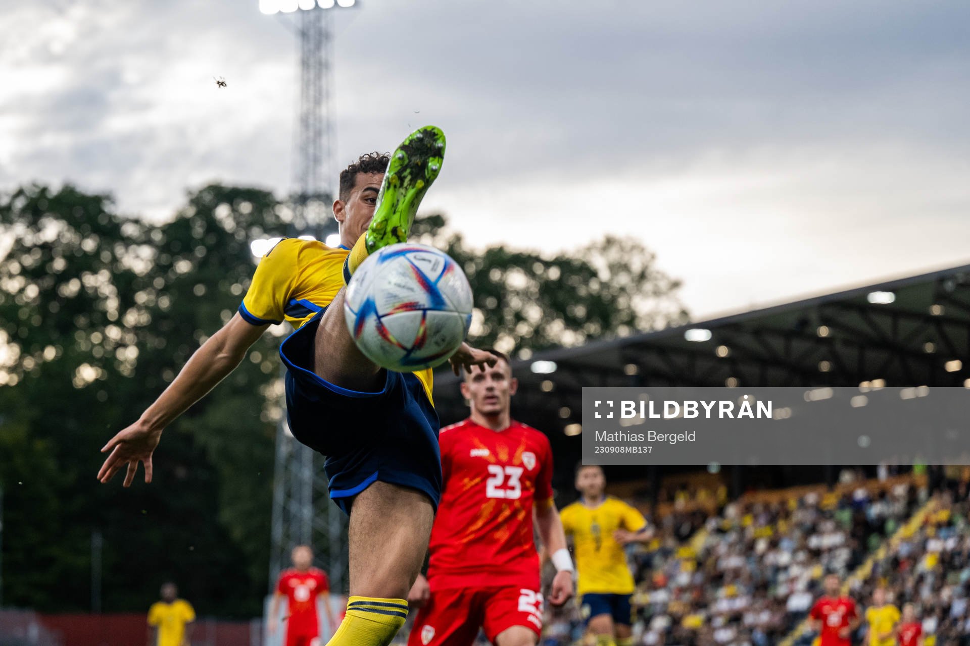 Yasin Ayari of Sweden during the UEFA European Under-21 Qualifier football match between Sweden and North Macedonia on September 8, 2023 in Jönköping.