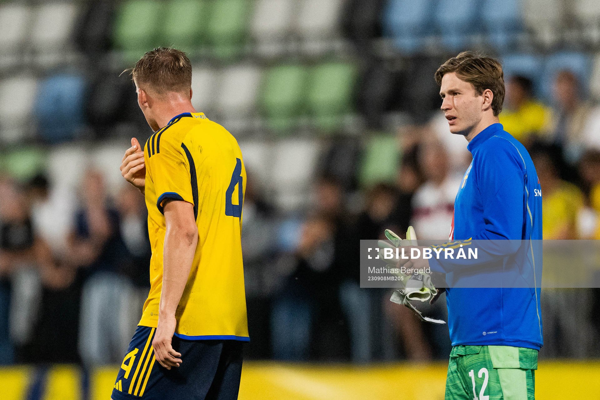Goalkeeper David Celic of Sweden after the UEFA European Under-21 Qualifier football match between Sweden and North Macedonia on September 8, 2023 in Jönköping.