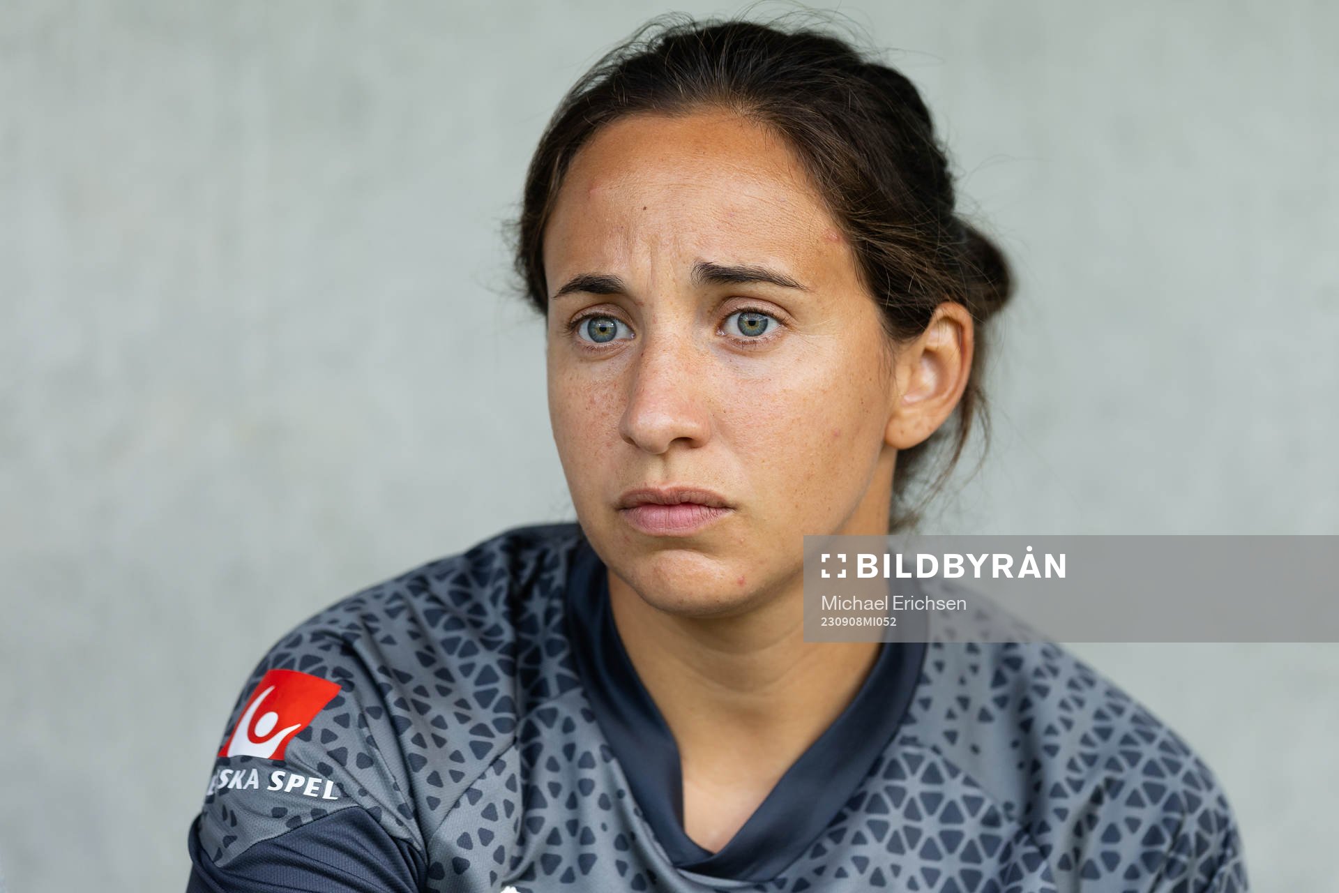 Häckens assisterande tränare Bri Campos innan fotbollsmatchen i Damallsvenskan mellan Häcken och FC Rosengård den 8 september 2023 i Göteborg. 