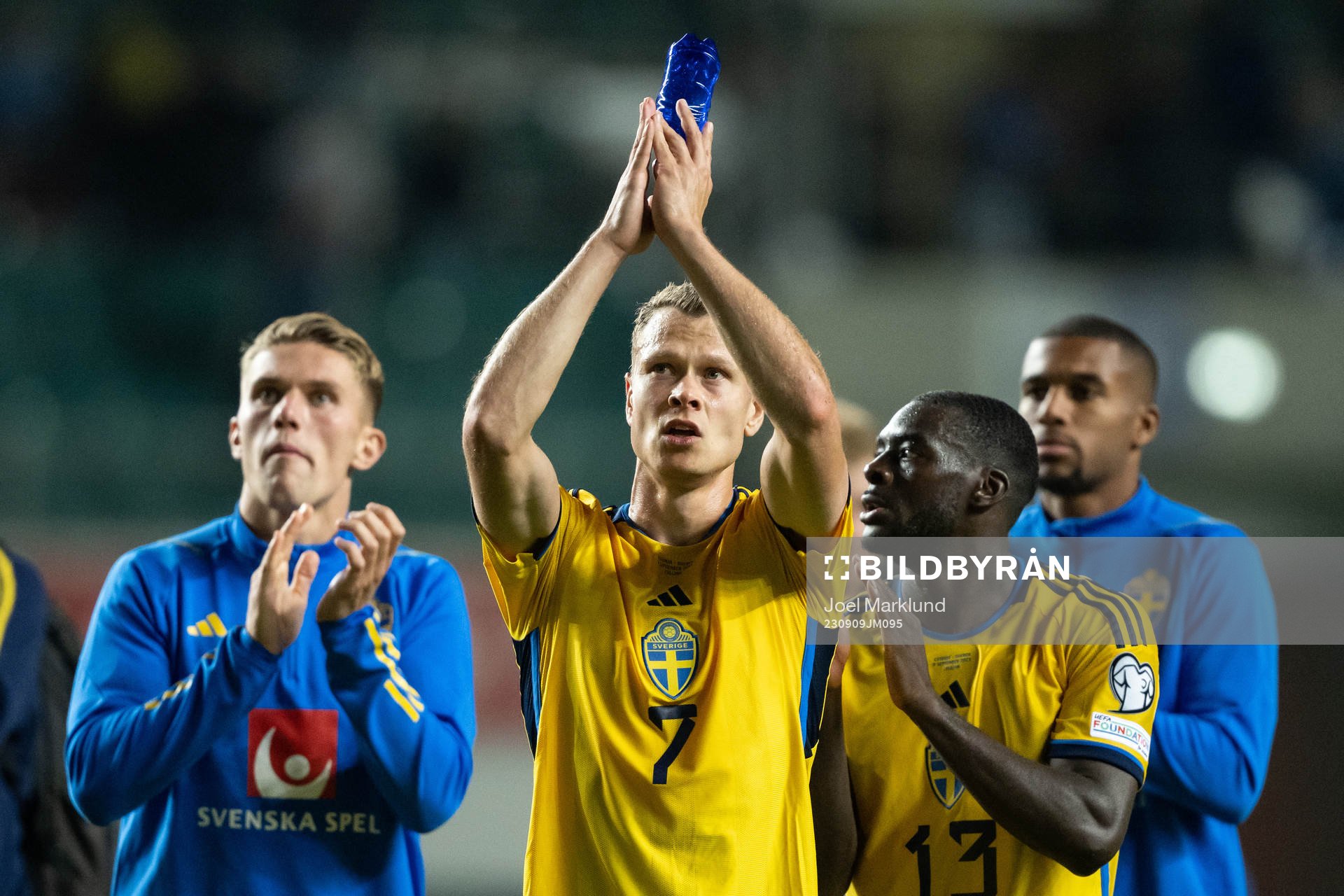 Viktor Gyökeres, Viktor Claesson and Ken Sema of Sweden